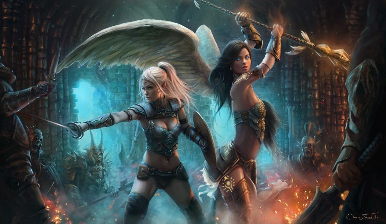 1280x742 Girl Fight Fantasy Art