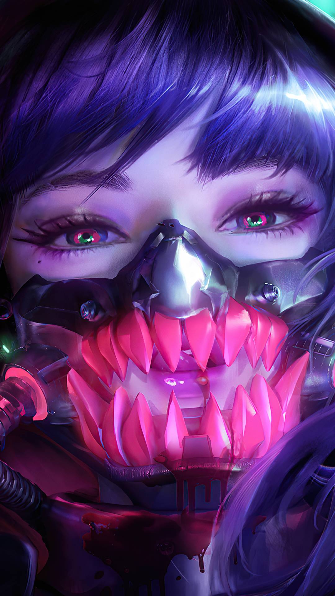 1080x1920 Game Cyberpunk girl player fight HD mobile wallpaper