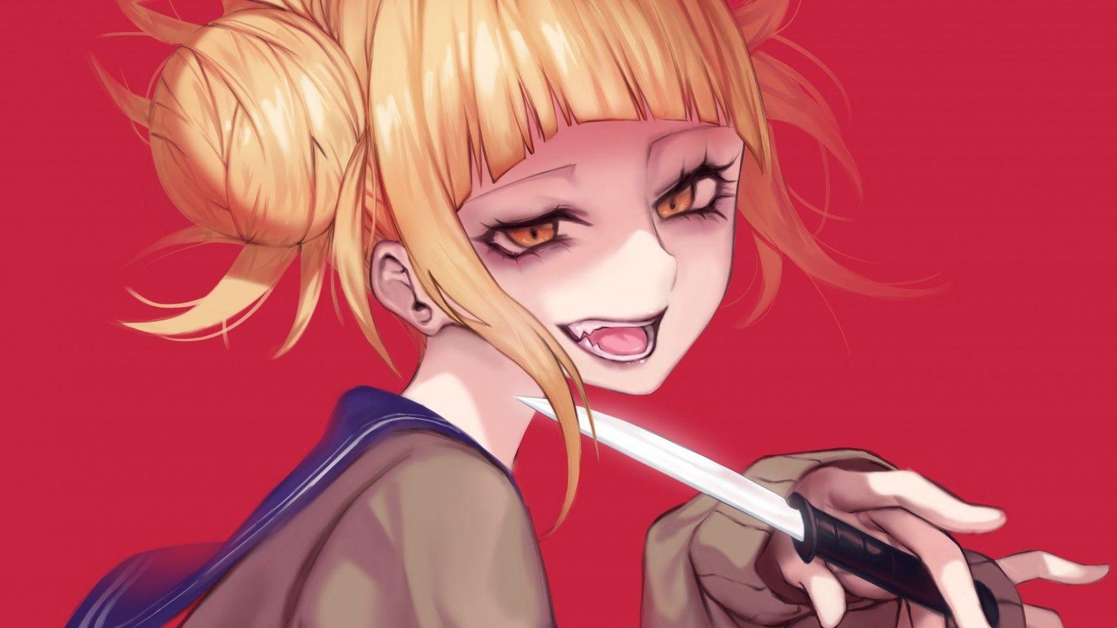 1600x900 Download 1600x900 Toga Himiko, Blonde, Smiling, Knife, Boku No Hero