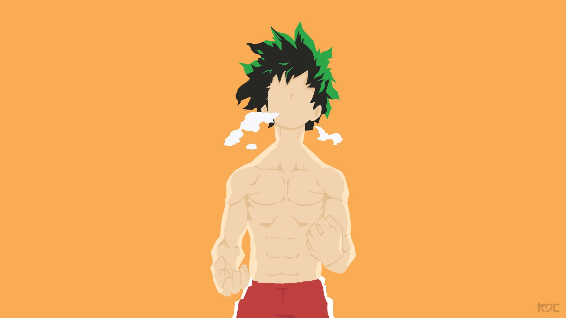 1920x1080 White and pink flower decor, Boku no Hero Academia, Midoriya Izuku