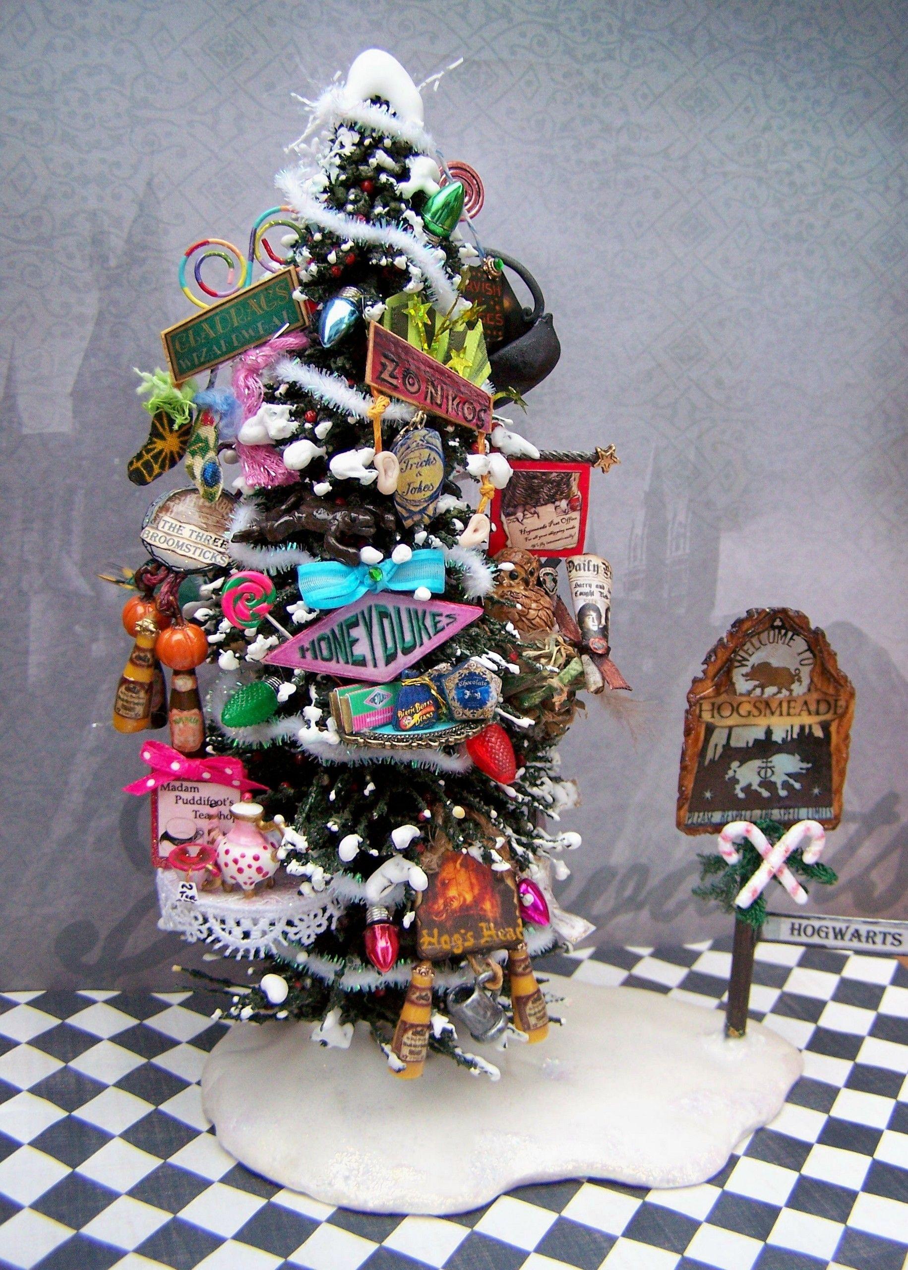 1831x2560 Harry Potter image 19th day miniatures Hogsmeade Christmas Tree HD