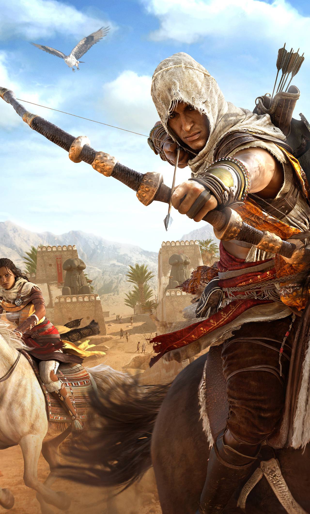 1280x2120 Assassins Creed Origins Bayek And Aya iPhone 6 plus Wallpaper, HD Games 4K Wallpaper, Image, Photo and Background