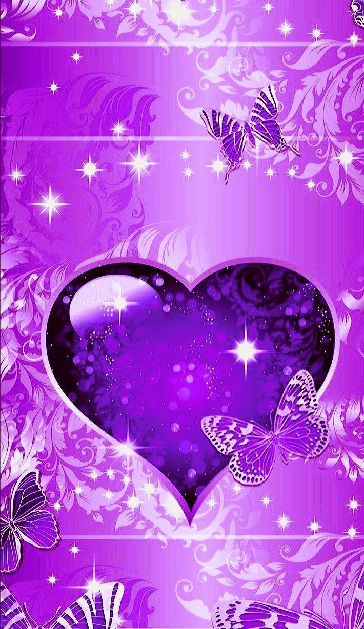 Purple Hearts And Butterfly Wallpapers Top Free Purple Hearts And Butterfly Backgrounds Wallpaperaccess