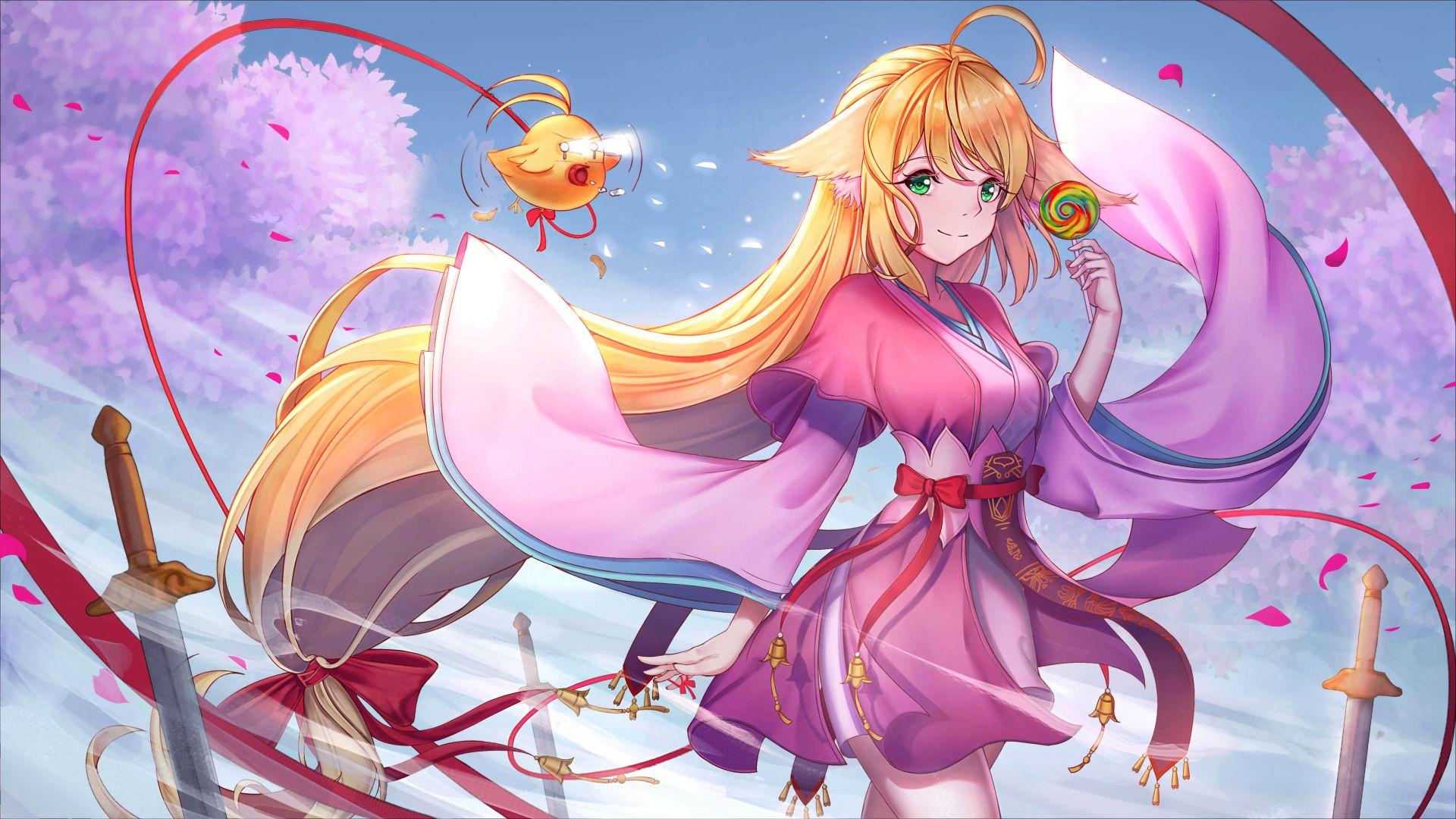 1920x1080 Desktop Wallpaper Tushan Susu, Fox Spirit Matchmaker, Beautiful Anime Girl, Blonde, 4k, HD Image, Picture, Background, 81557b