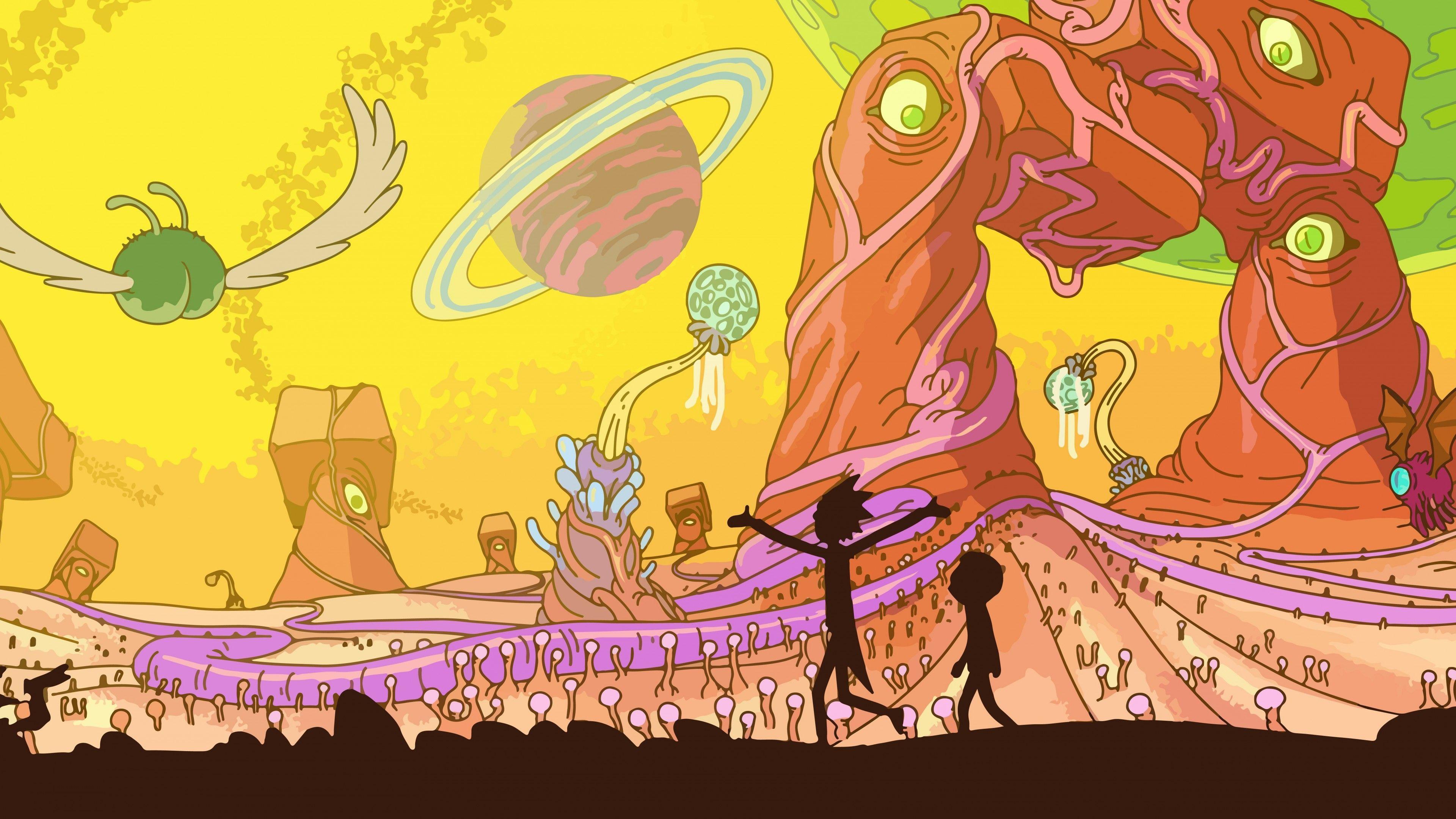 3840x2160 Wallpaper Rick and Morty, rick, 3 season, best tv series, best
