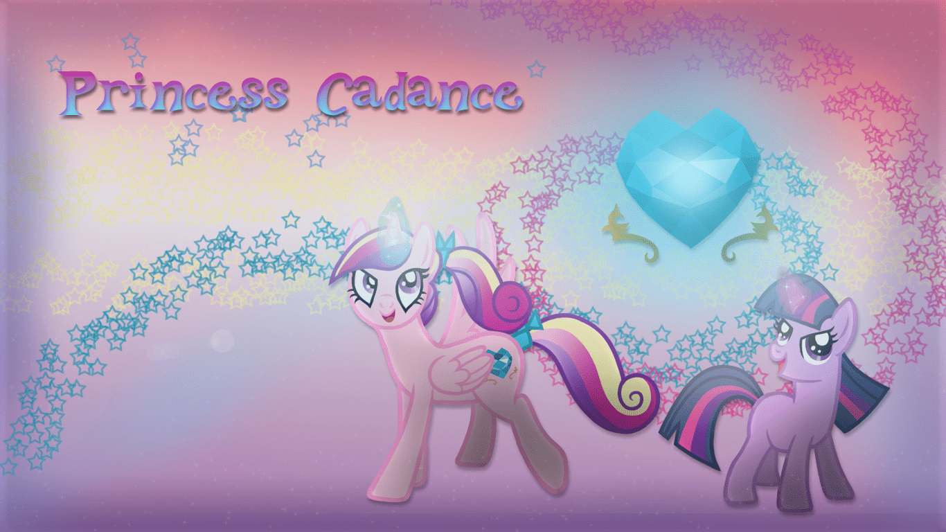 1366x768 Princess Cadance Wallpaper (Also featuring Young Twilight Sparkle) Fan Art