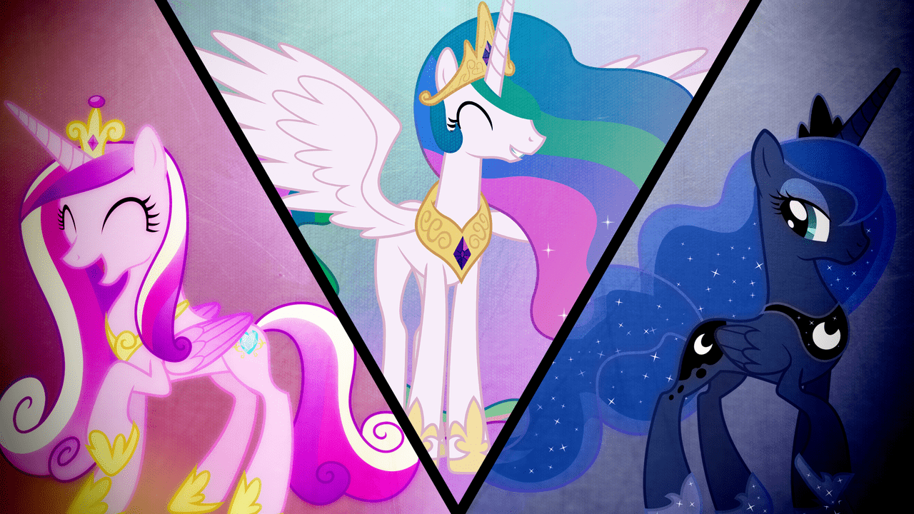 1280x720 safe, artist:aumashy, princess cadance, princess celestia, princess luna, vector, wallpaper