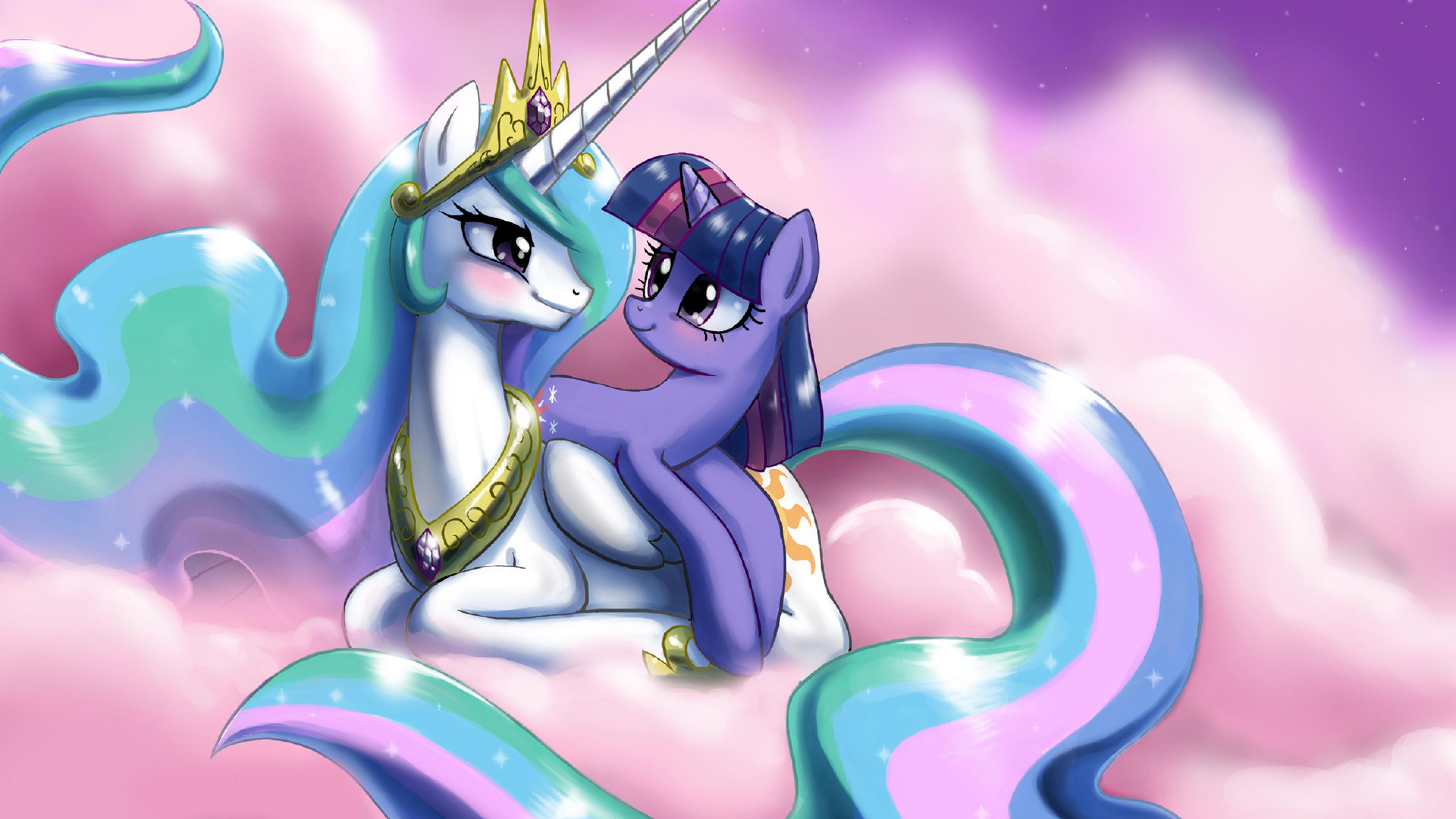 5120x2880 Twilight Sparkle & Princess Cadance HD wallpaper
