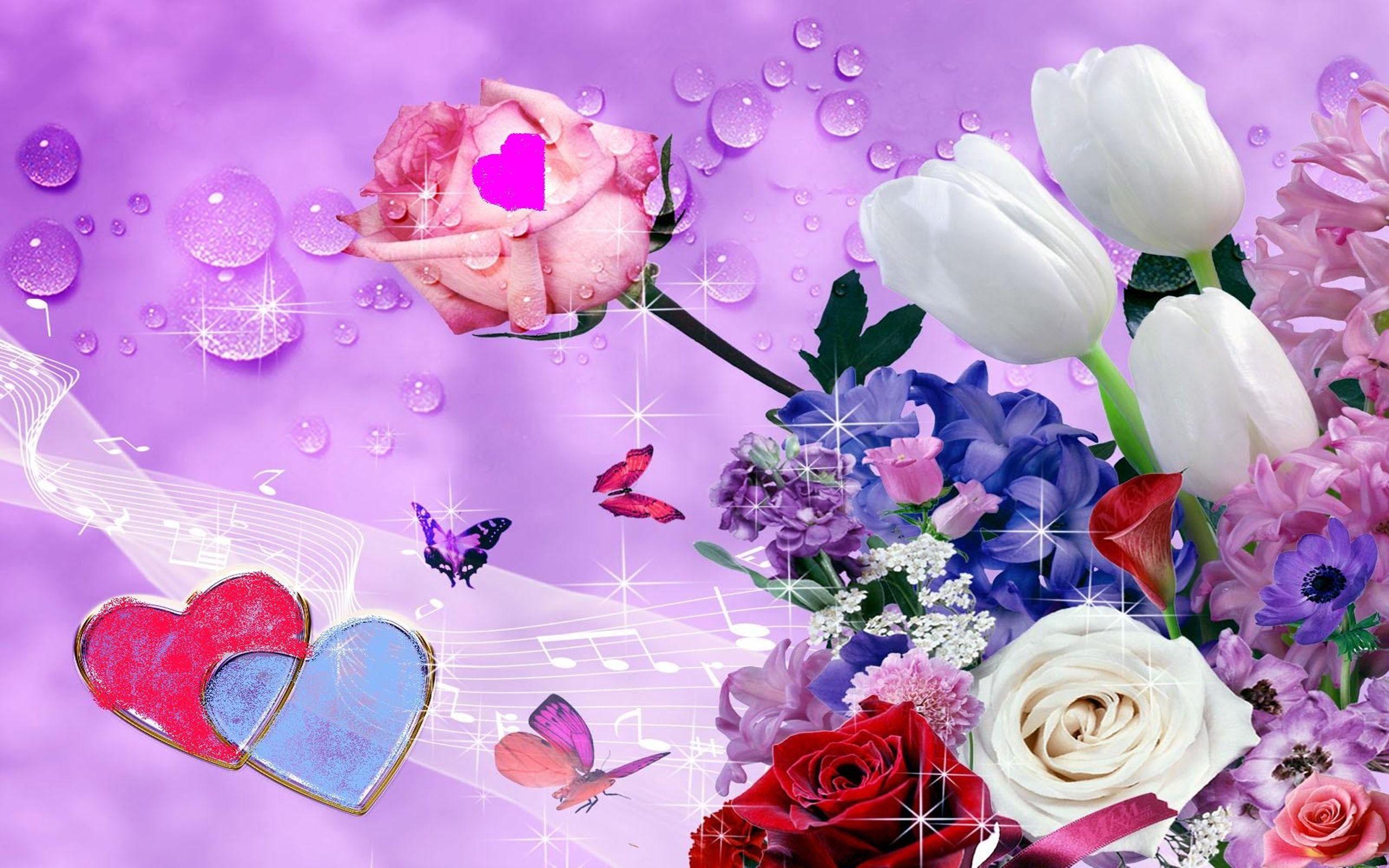 Purple Hearts and Butterfly Wallpapers - Top Free Purple Hearts and ...