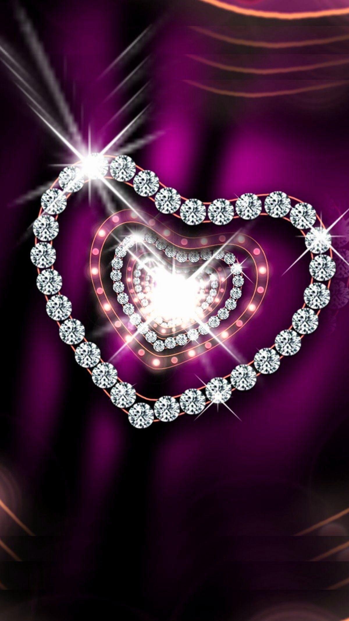 1200x2132 Purple Hearts Wallpaper