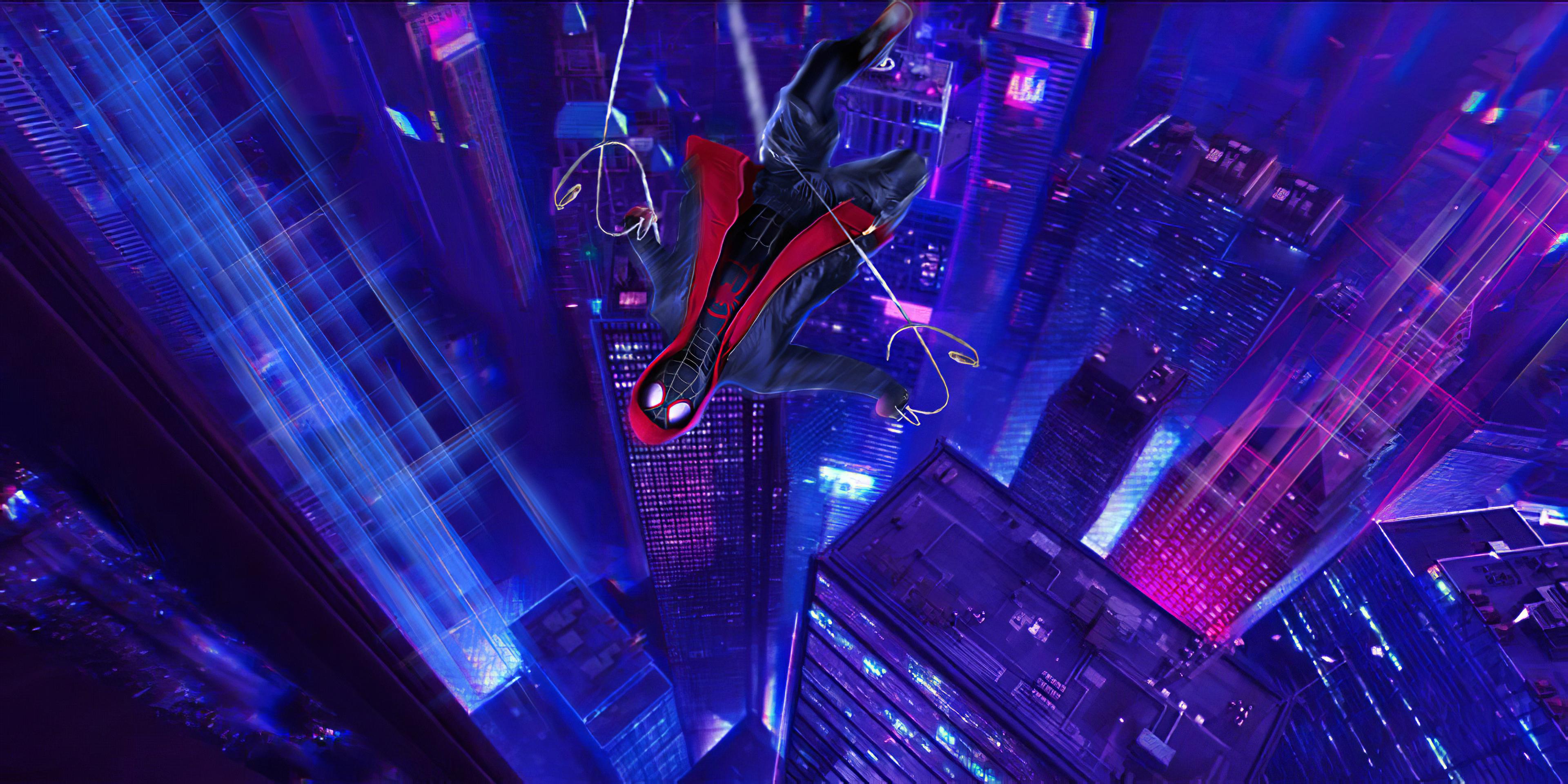 3840x1920 Download Miles Morales Spider Man Movie Spider Man: Into The Spider Verse HD Wallpaper By Kris Ugohx1920