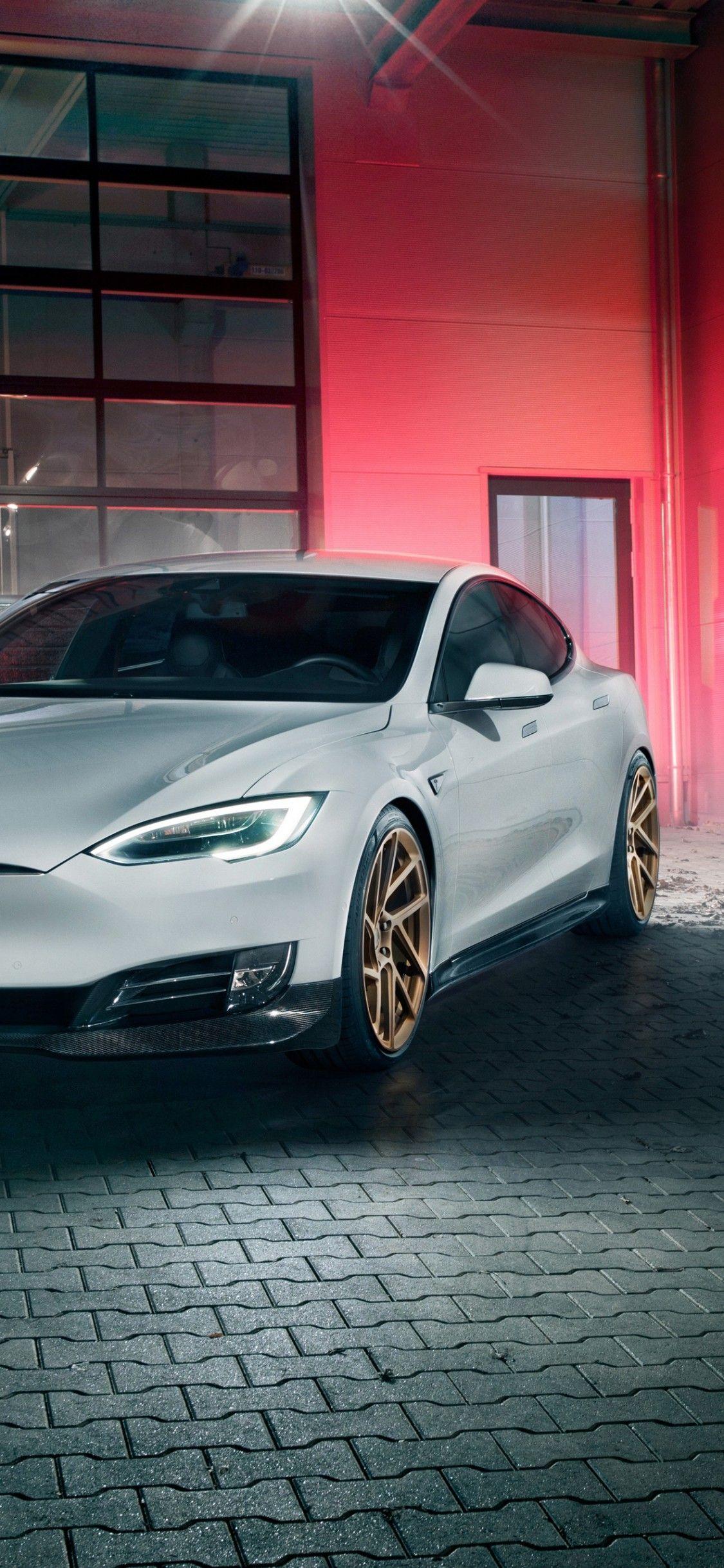 1125x2436 Download 1125x2436 Tesla Model S By Novitec, White, Cars Wallpaper