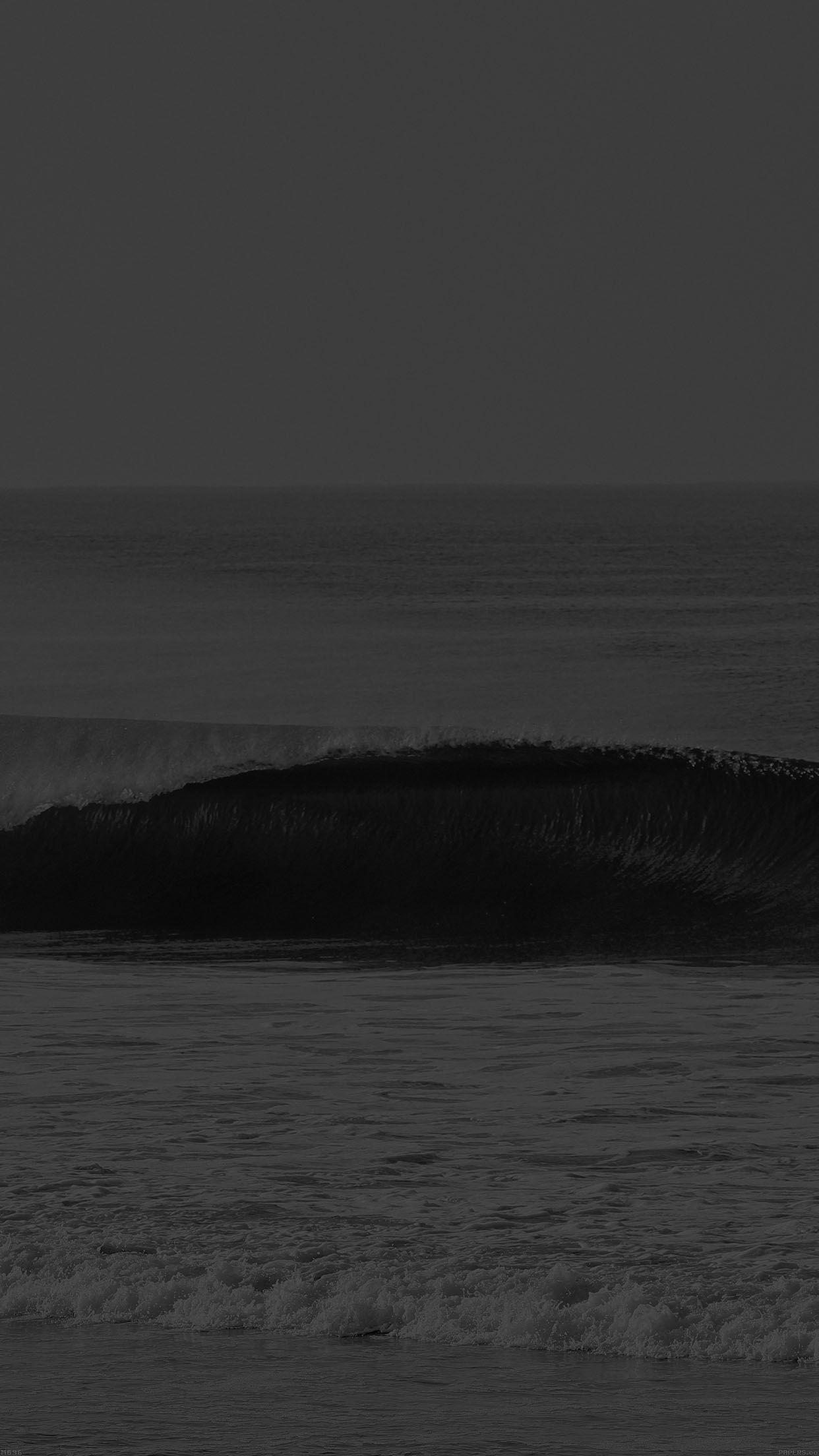 1242x2208 iPhone 6 wallpaper. ocean wave black day