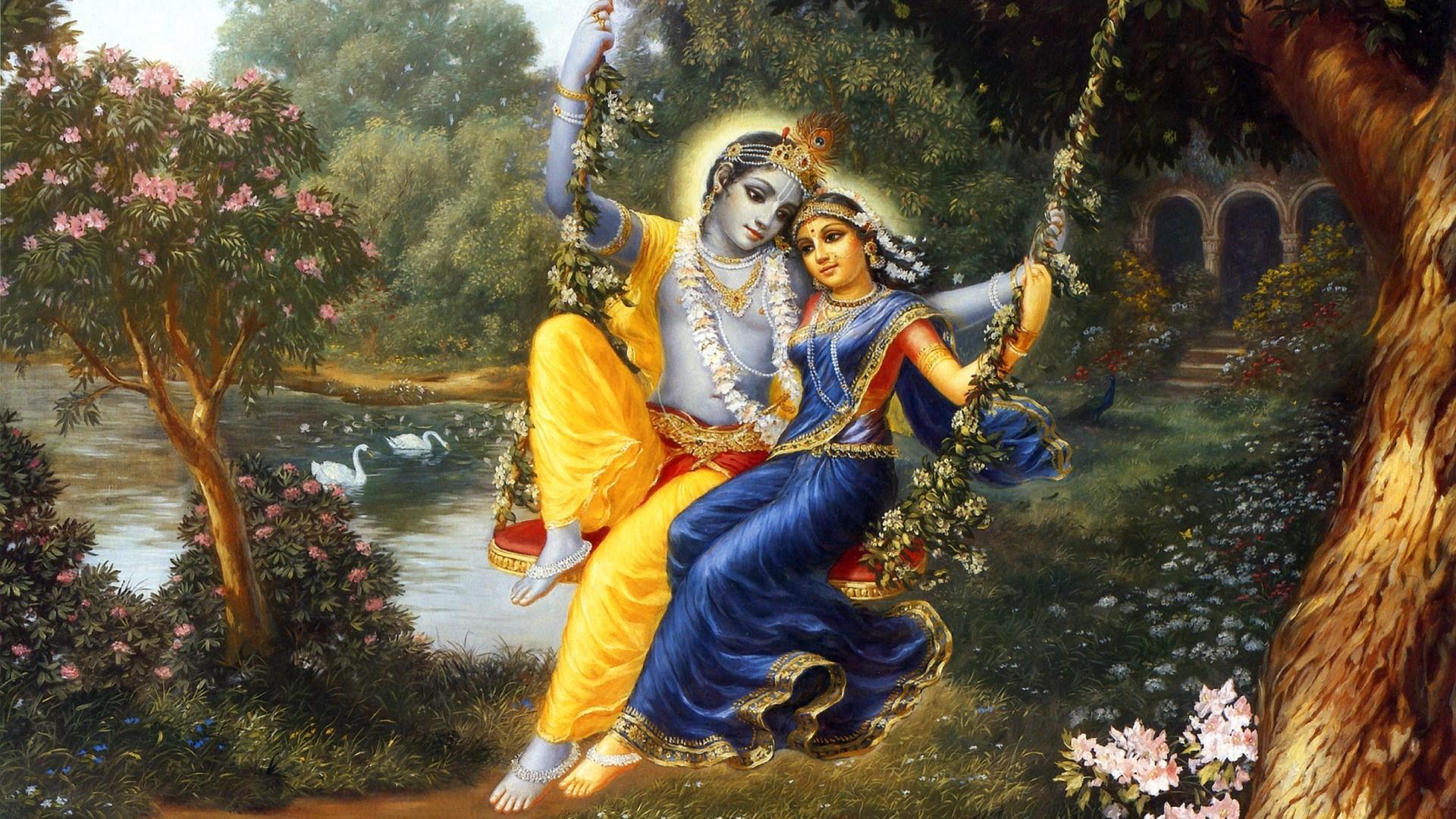 1920x1080 Radha And Krishna Love Wallpaper