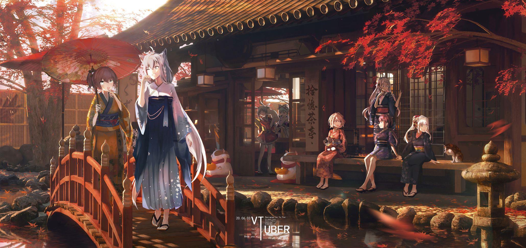 2060x970 VTuber Autumn Festival 2K [Wallpaper Engine Anime] 4K of Wallpaper for Andriod
