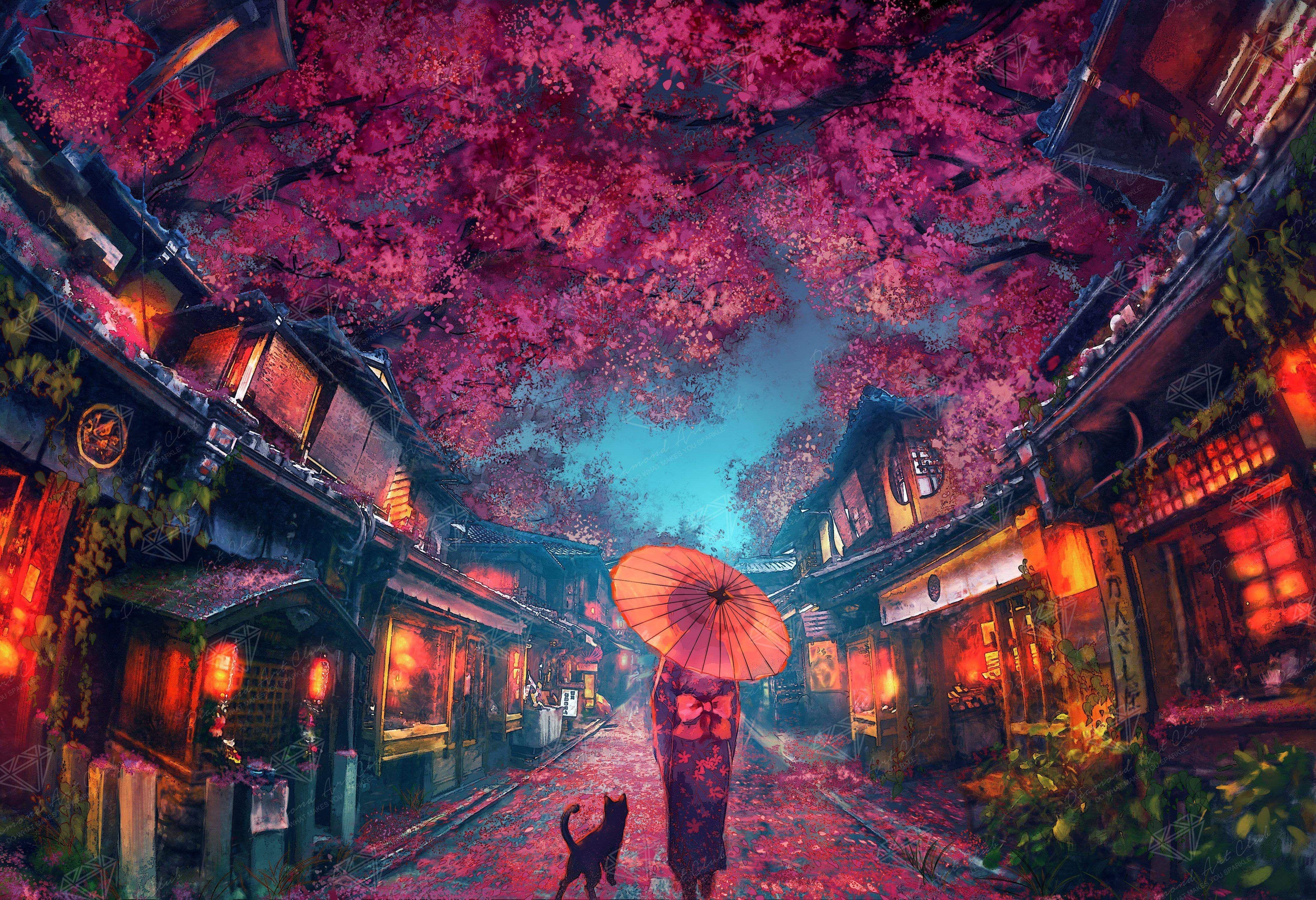 4383x3000 Sakura Festival. Anime scenery, Anime scenery wallpaper, Scenery wallpaper