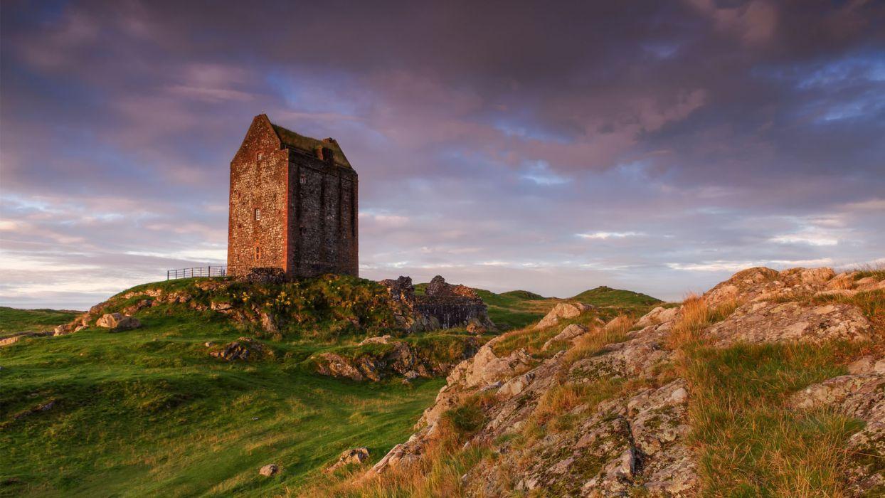 1244x700 Smailholm Tower scotland nature landscapes stone rock hill