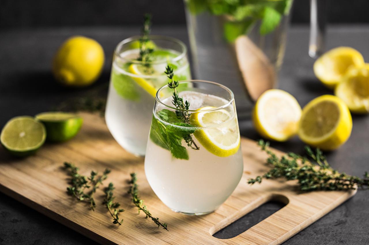 1280x853 Wallpaper Juice Mojito Lemons Highball glass Food Cutting board
