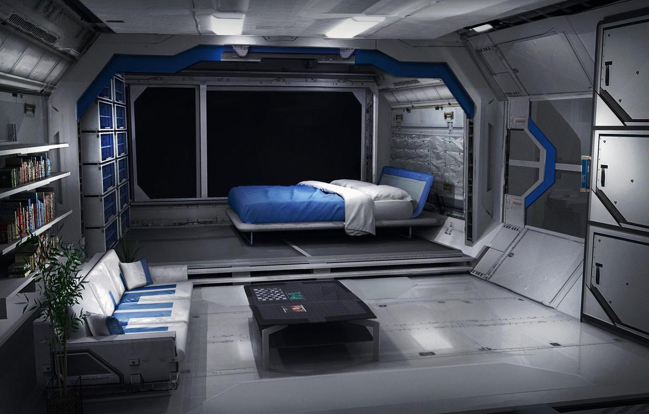 1332x850 Wallpaper interior, bedroom, living room, the style of cyberpunk in the interior, cyberotica in the design of the apartment image for desktop, section интерьер