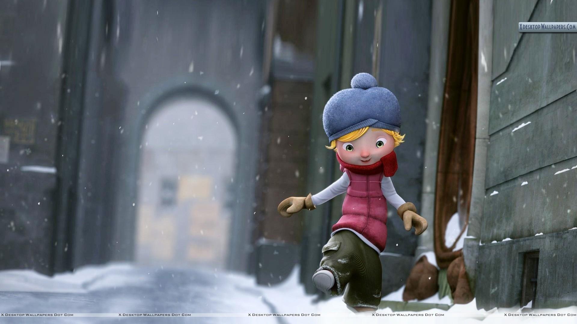 1920x1080 Winter Joy of Lovely Little Boy Wallpaper