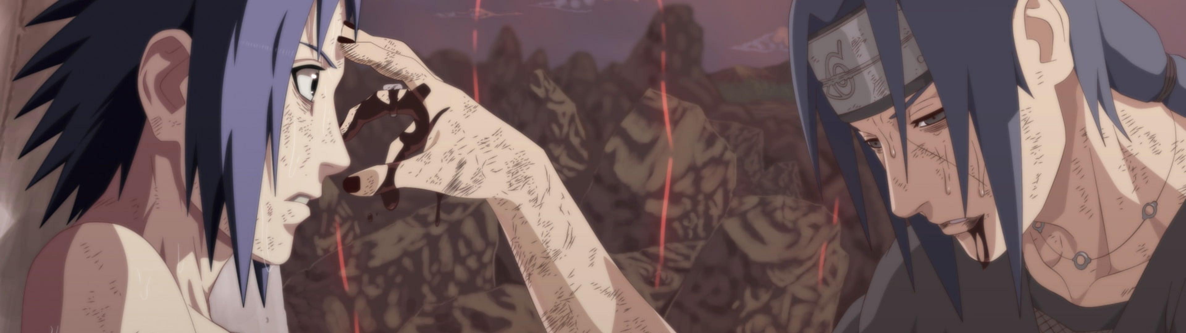 3840x1080 Dual wallpaper itachi sasuke