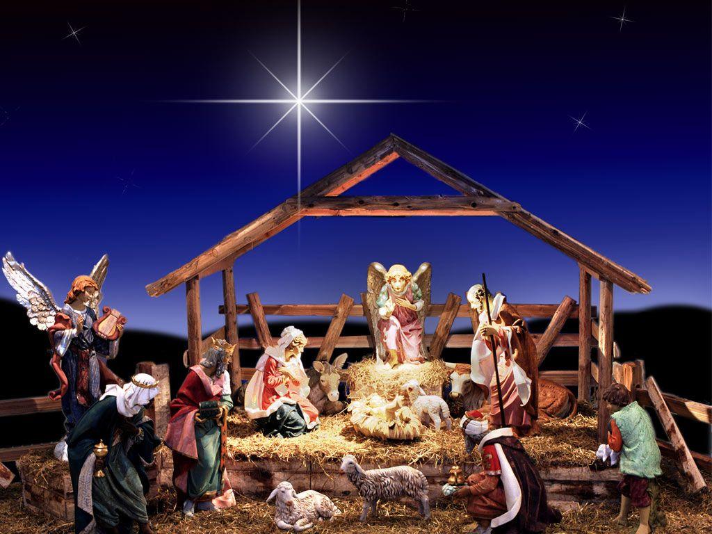 1024x768 Free Christmas Nativity Wallpaper
