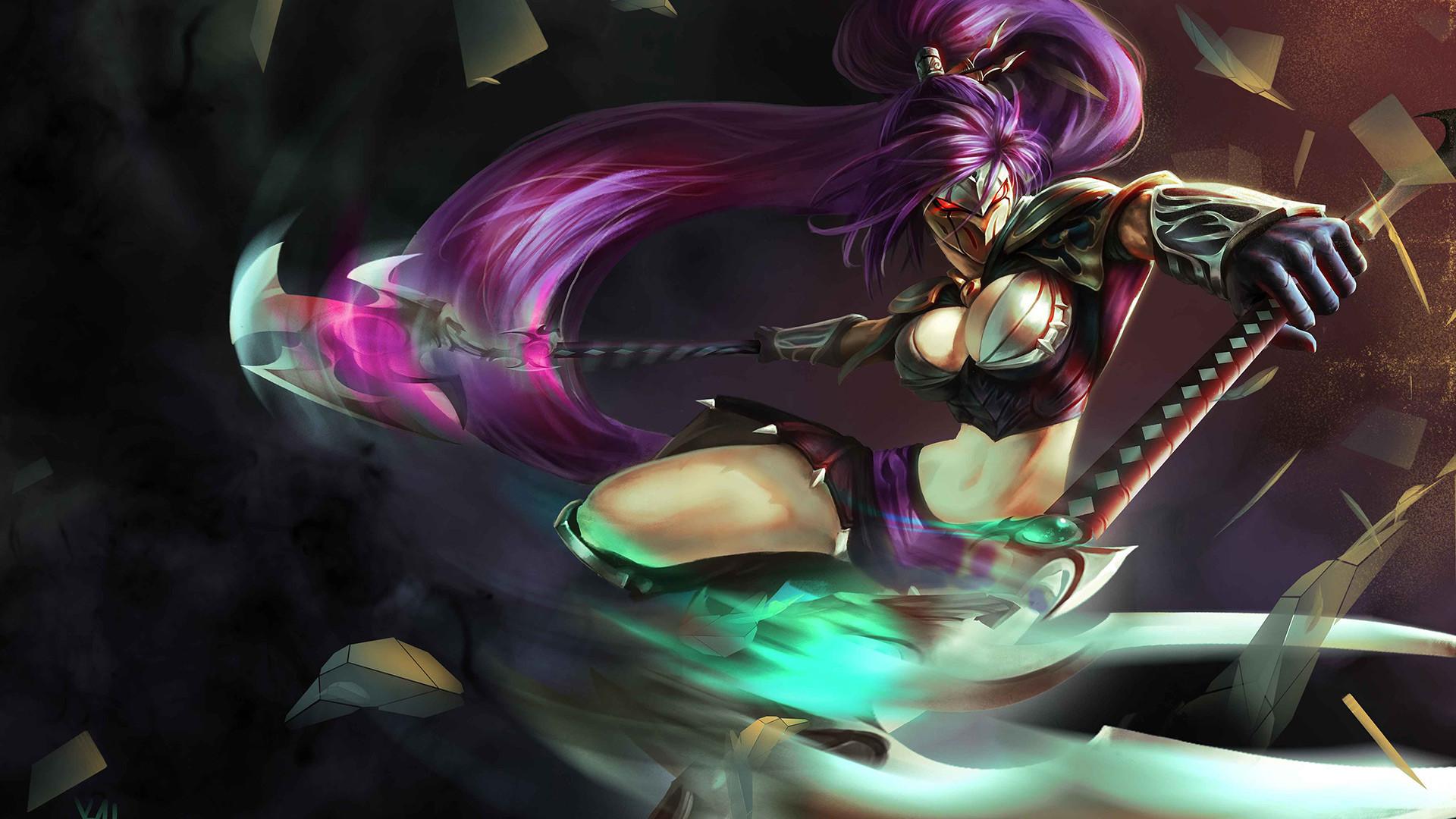 1920x1080 Download wallpaper Fanart Trickster Akali Mask Skin full HD on GameWalls