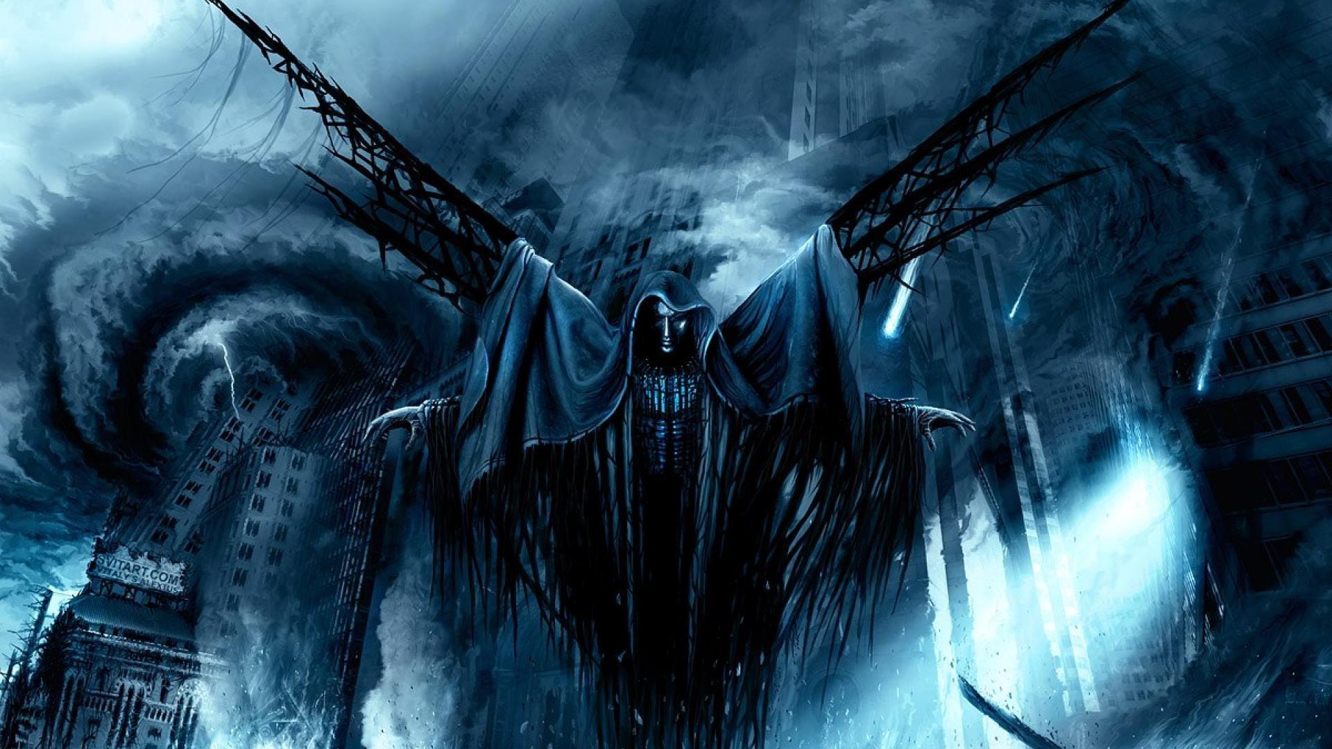1920x1080 Creepy Horror Fantasy Art Dark Cyan
