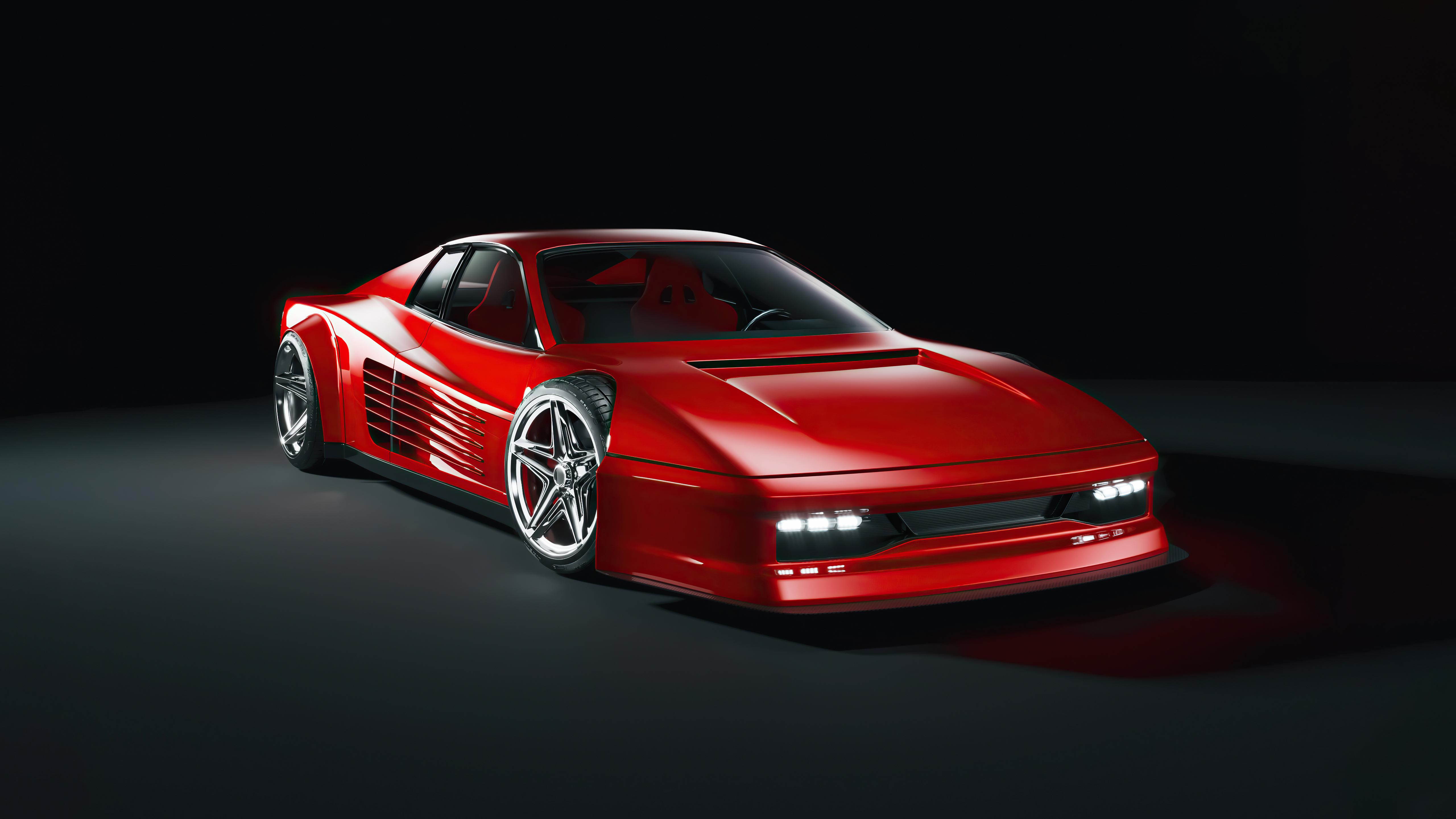 5120x2880 ferrari testarossa, ferrari, cars, hd, 4k, 5k, artstation HD Wallpaper
