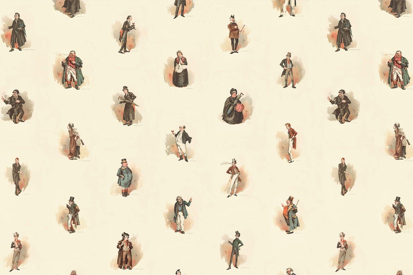 1650x1100 Charles Dickens inspired wallpaper mural including famous characters, beautifully illustrated to create a st. Kids room wallpaper, Mural wallpaper, Kids wallpaper