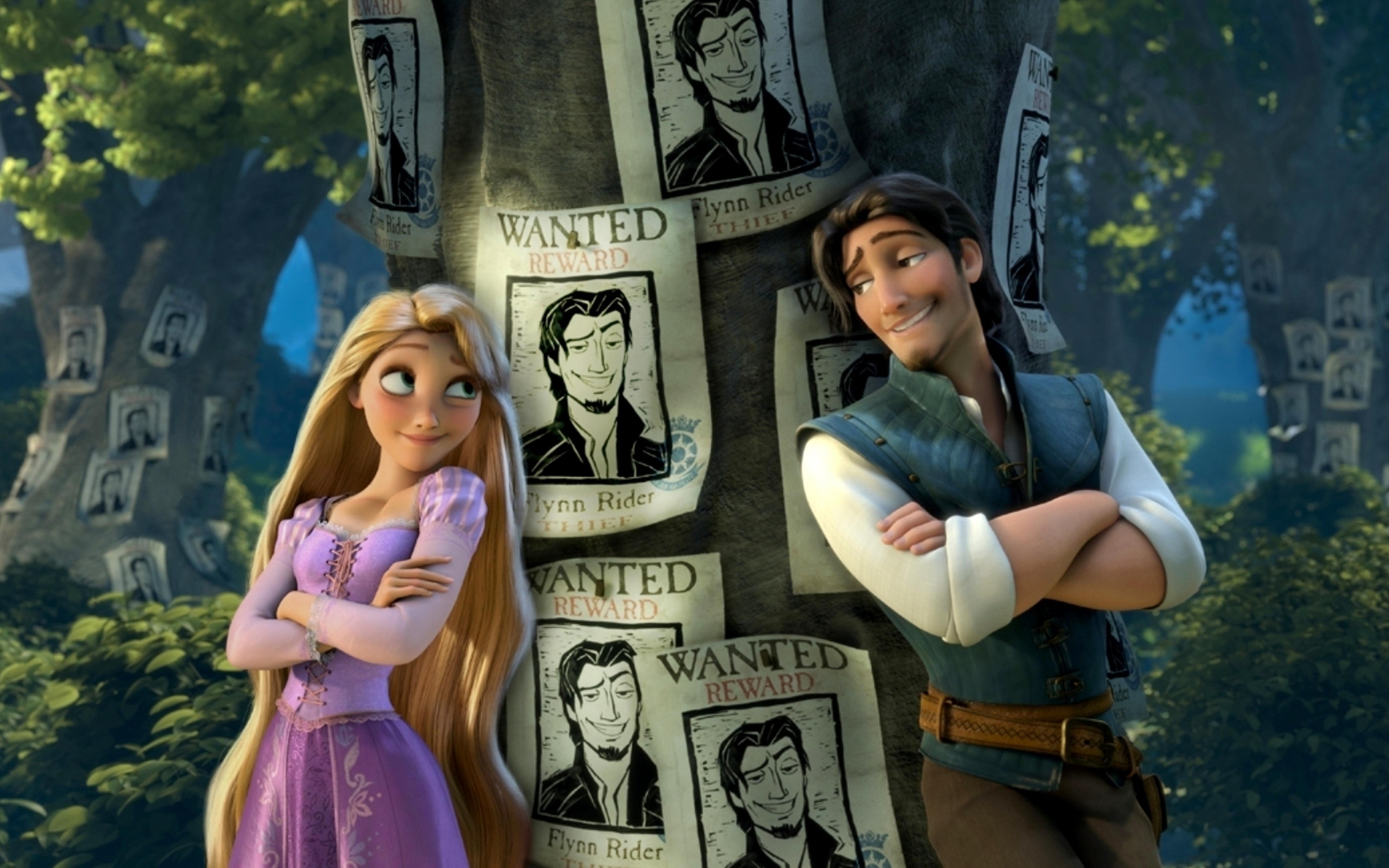 5120x3200 Rapunzel and Flynn Rider in the Tangled animation