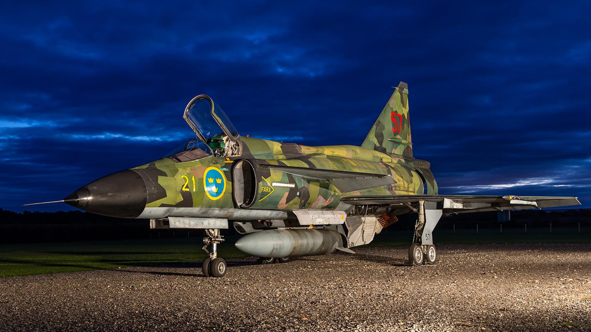 1920x1080 Image Fighter aircraft Airplane SAAB JAS 39 Gripen night 1920x1080