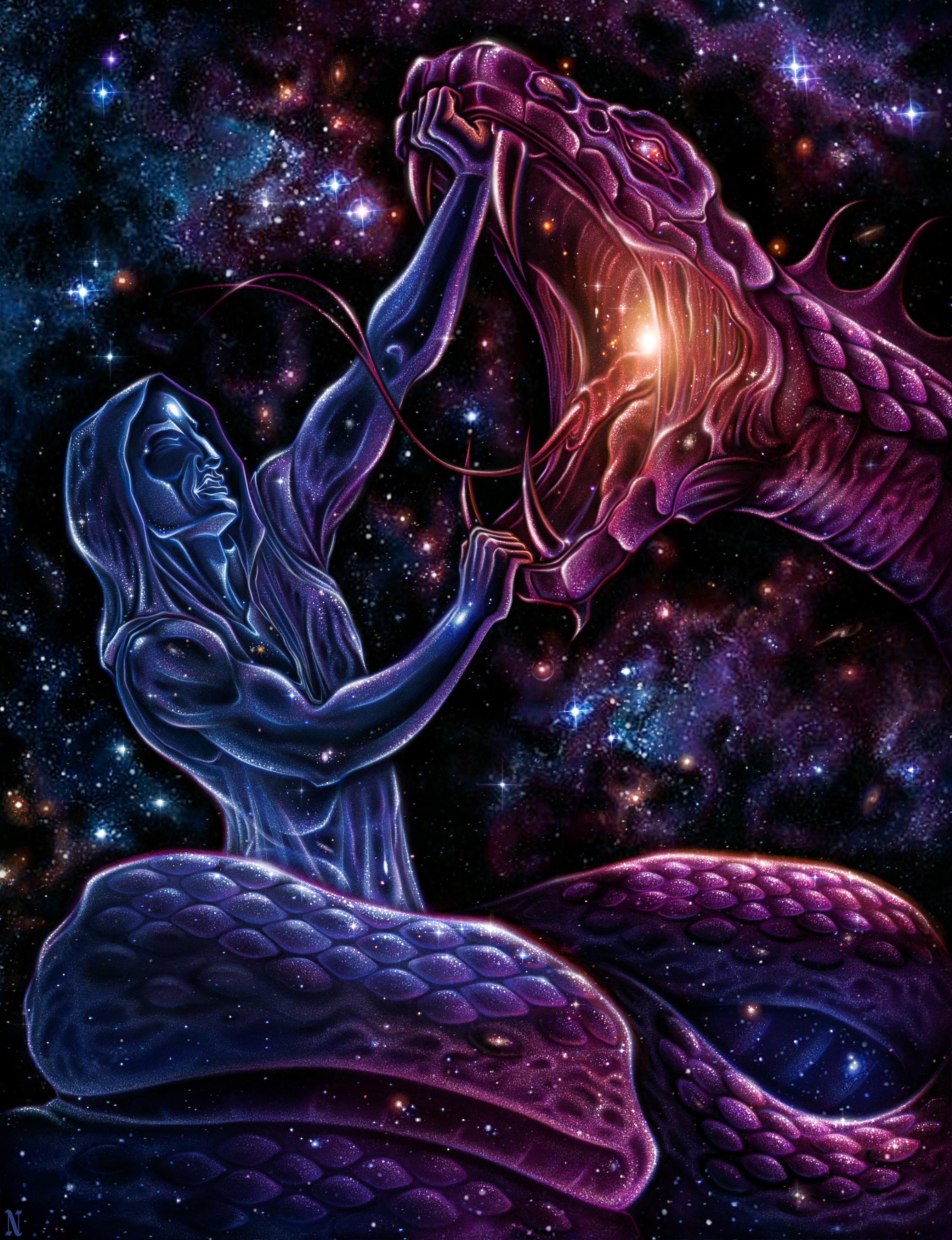 2688x3500 Space Art Space Universe Fantasy Art Science Fiction Serpent Spiritual Inspirational Concept Art Wallpaper:2688x3500