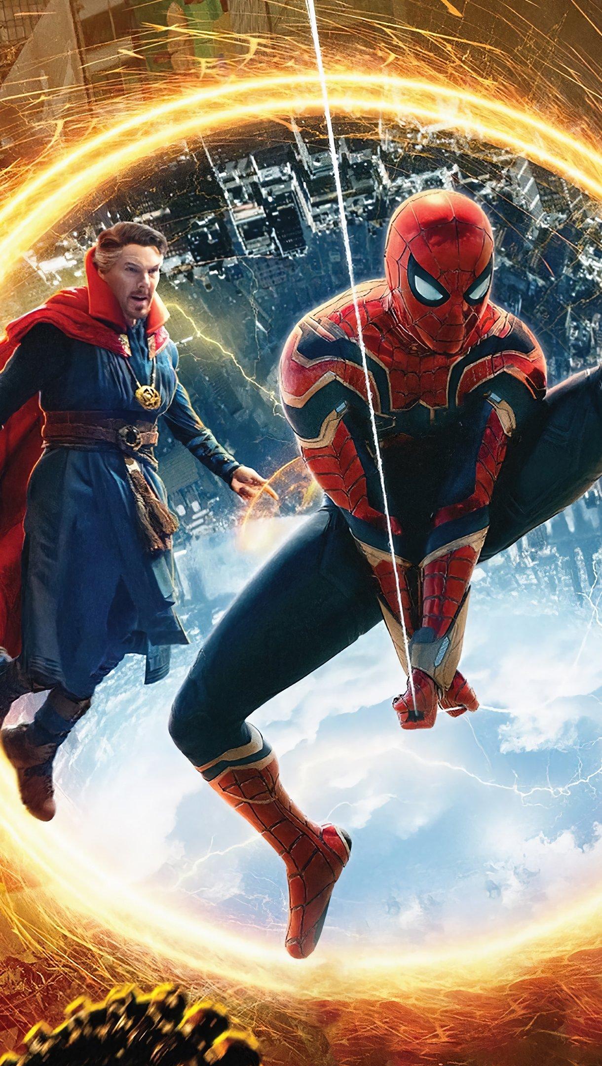 1220x2160 Doctor Strange and Spider Man through portal Wallpaper 4k Ultra HD