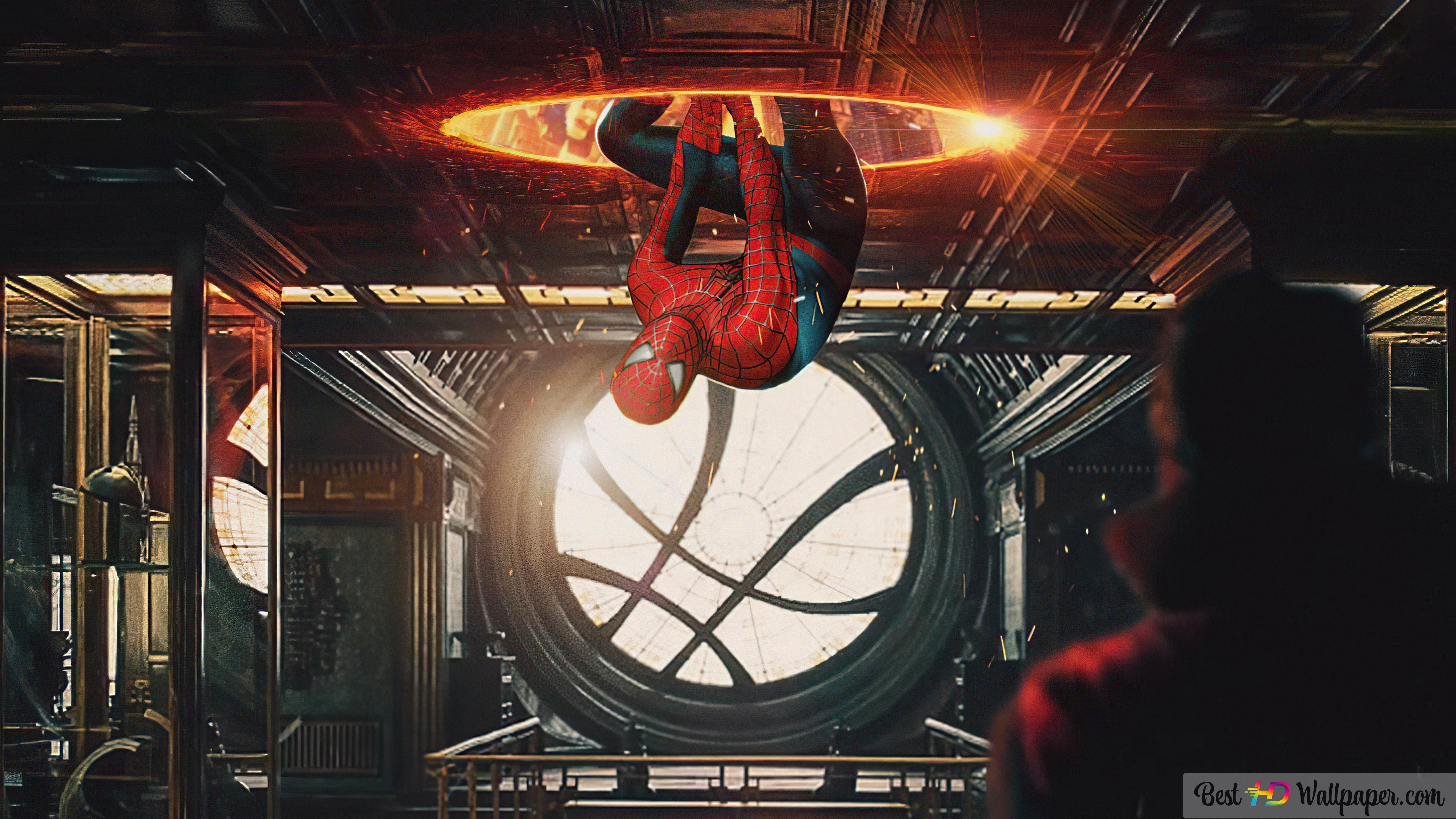 5120x2880 Spider Man Coming From Dr. Strange's Portal HD Wallpaper Download