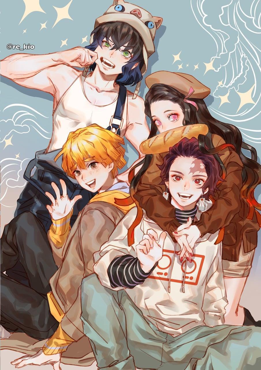 905x1280 Demon Slayer Tanjiro, Zenitsu And Inosuke Wallpaper