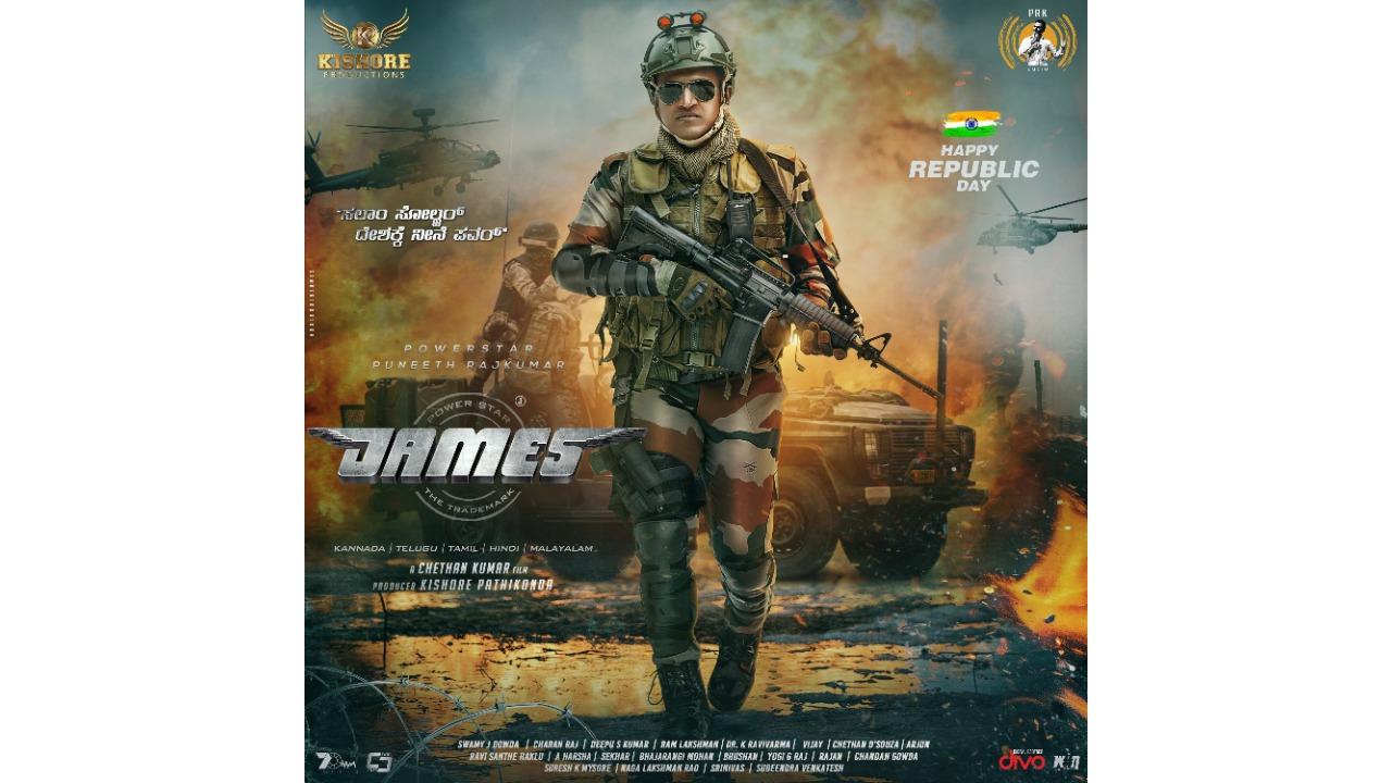 1280x720 Puneeth Rajkumar's last film 'James' unveils first look of Kannada star