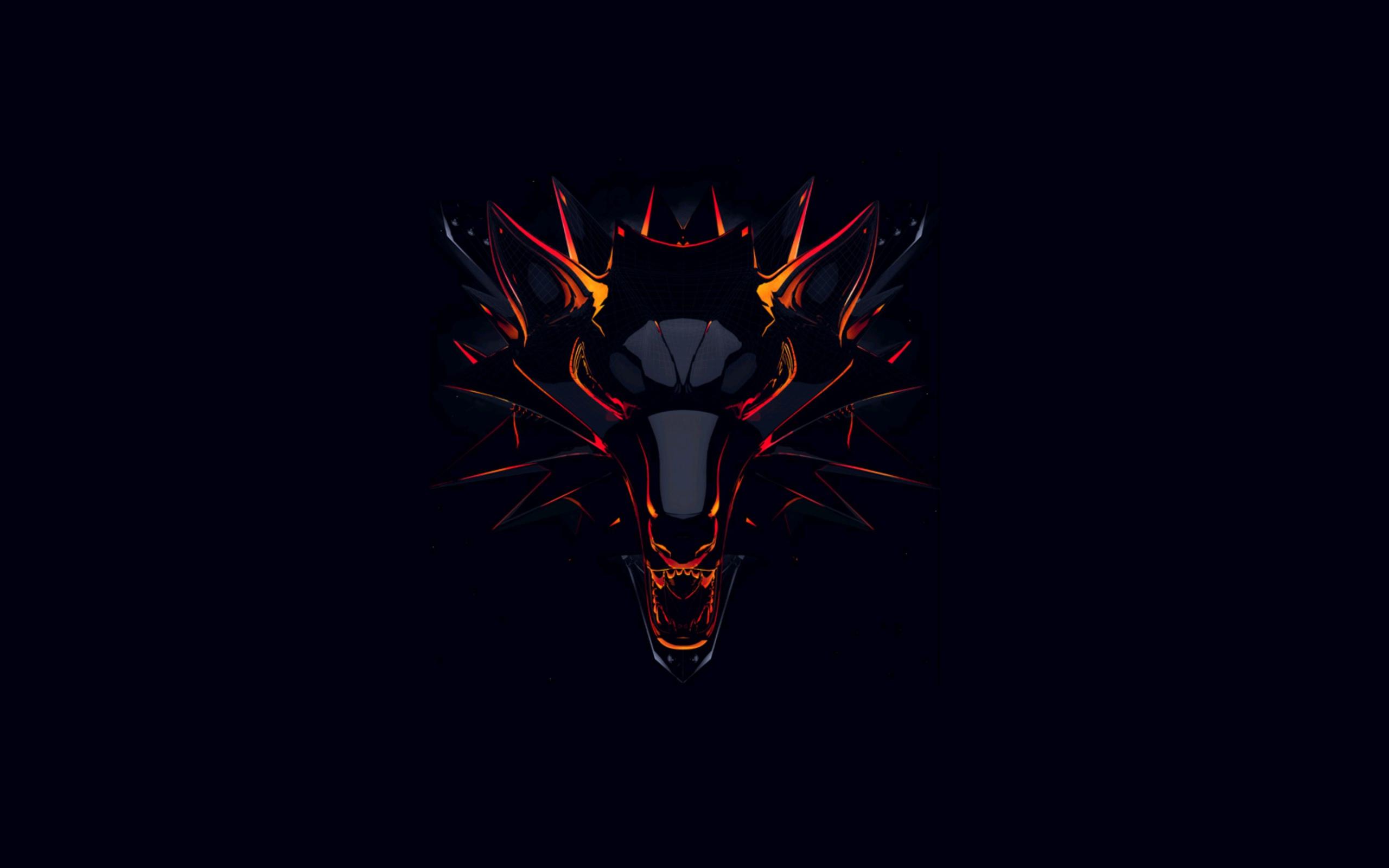 2560x1600 The Witcher computer game logo on a black background Desktop wallpaper 2560x1600