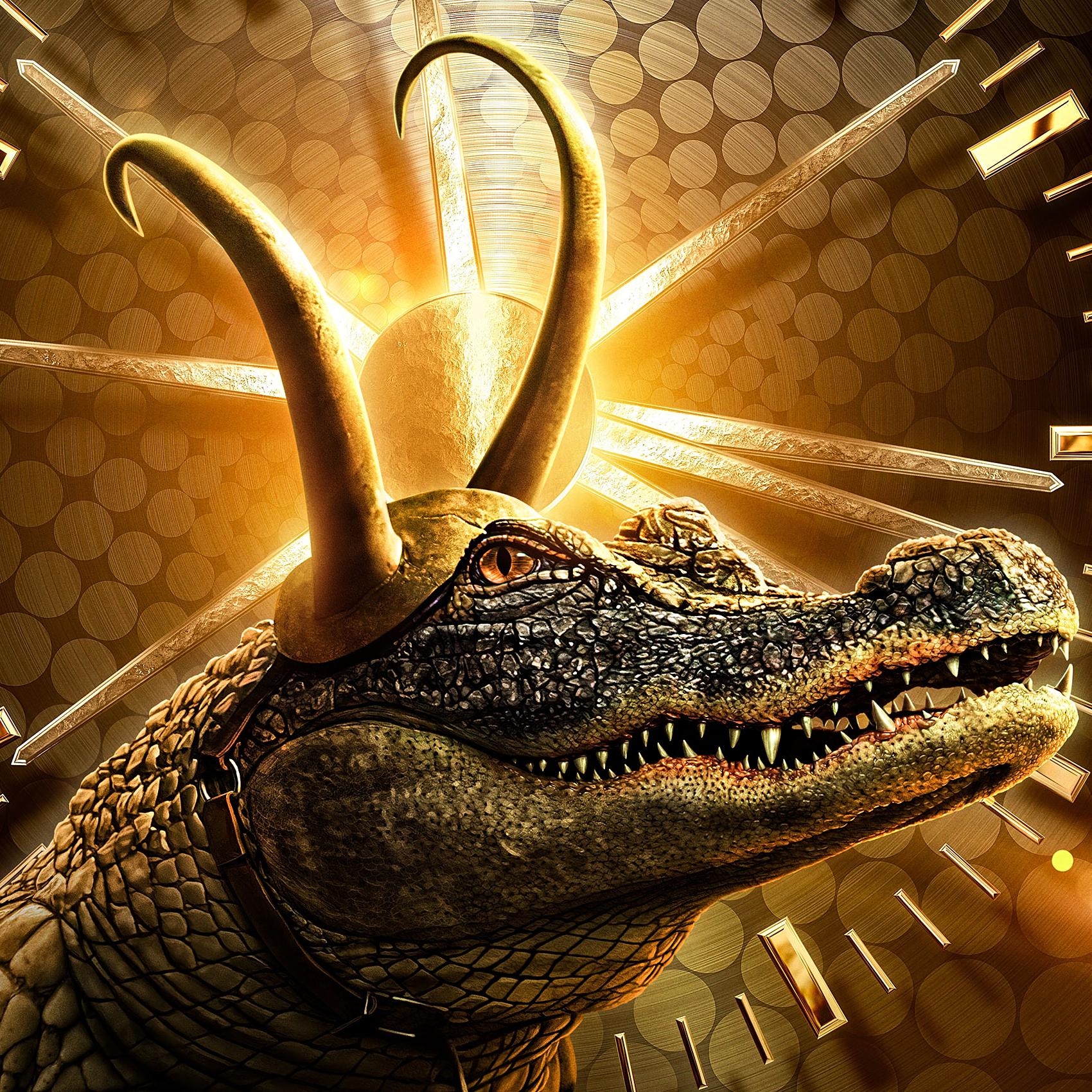 1700x1700 Alligator Loki. Marvel Cinematic Universe
