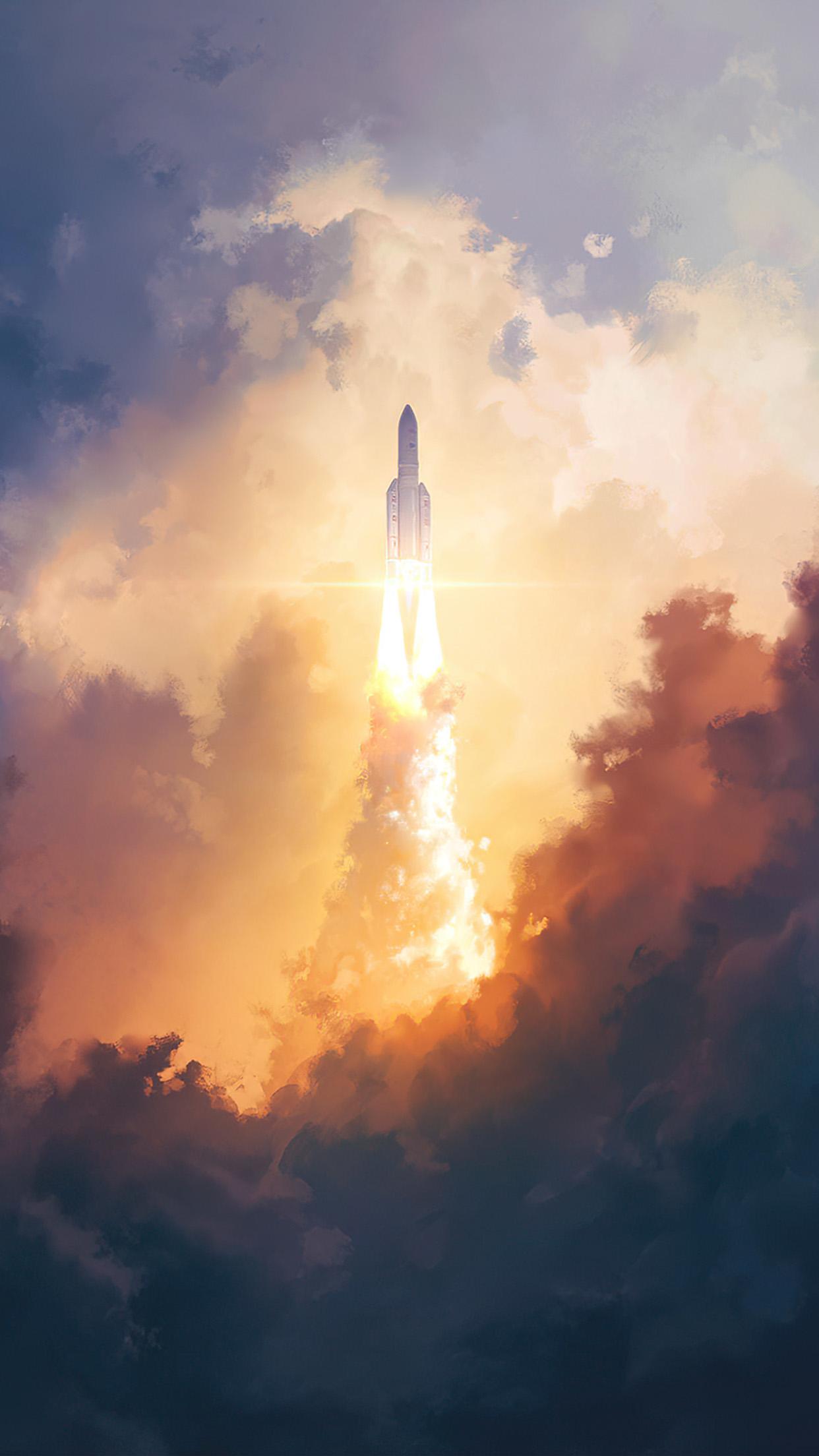 1242x2208 Art Universe Spaceship Anime Wallpaper