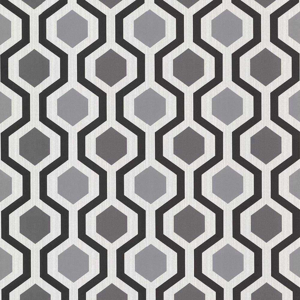 1000x1000 Brewster Marina Black Modern Geometric Black Wallpaper Sample 347 20133SAM Home Depot