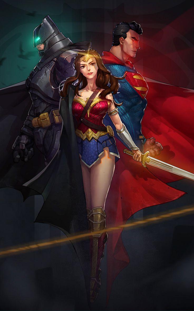 736x1177 Fan Art, Justice League, Superheroes, Batman, Superman, Batman Wallpaper. Batman Superman Wonder Woman, Wonder Woman, Superman Wonder Woman