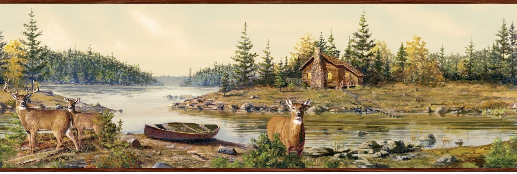 1800x608 Deer Wallpaper Border Sale