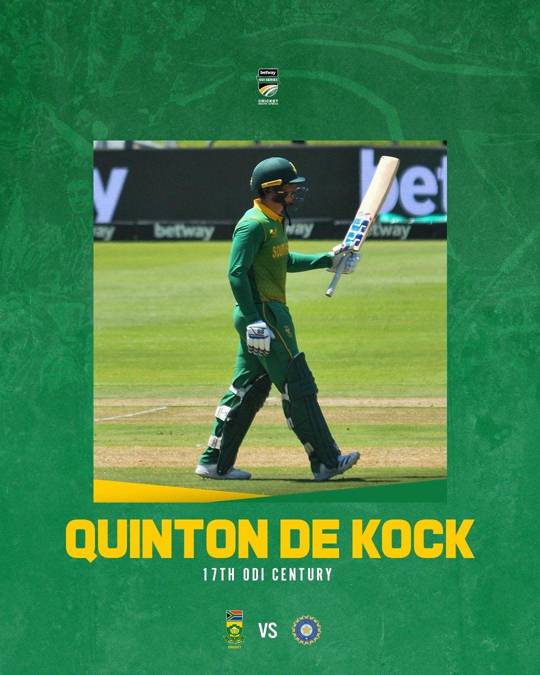 1080x1350 ODI century for Quinton de Kock (6th against India)