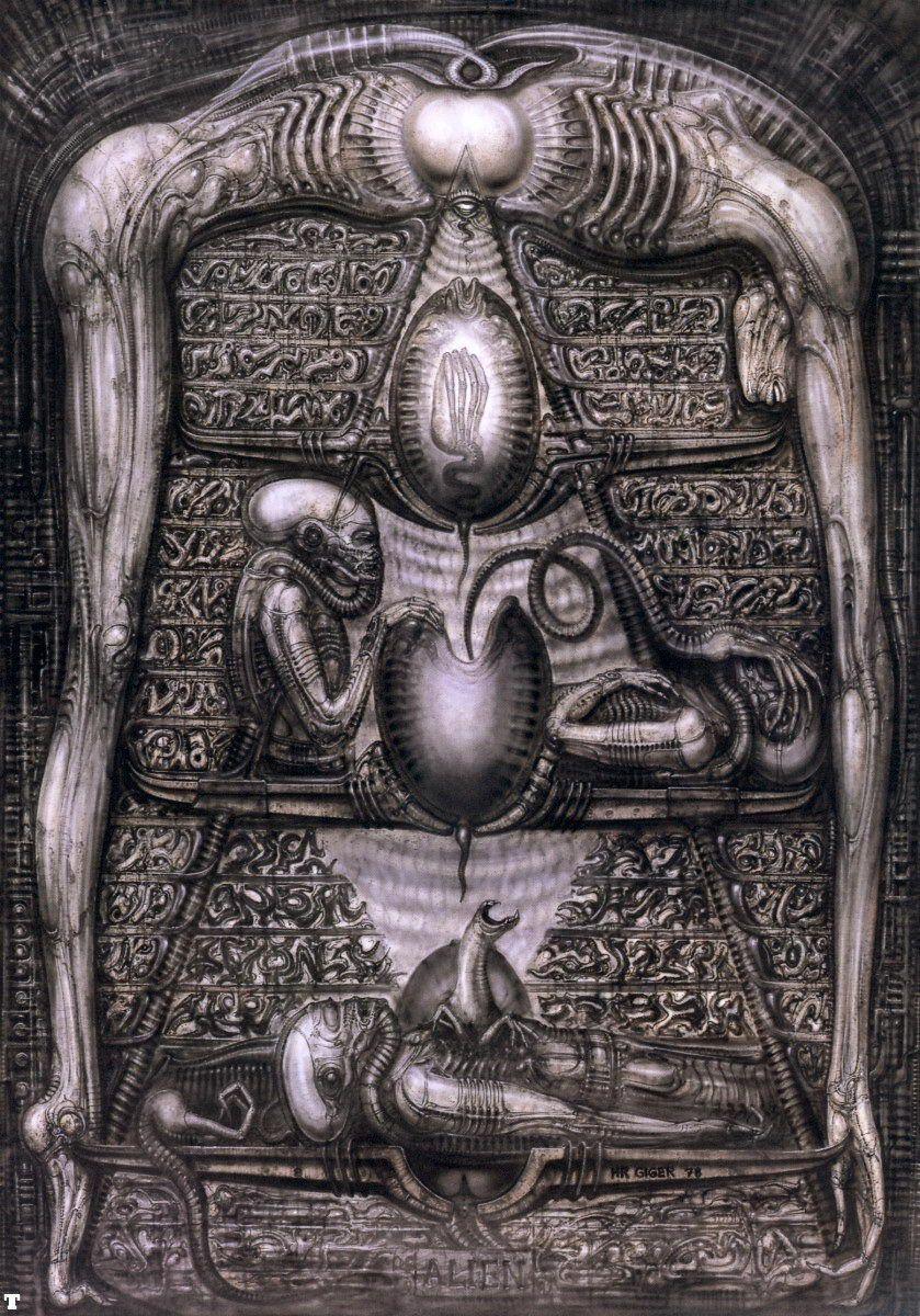 839x1200 Alien hieroglyphics by H.R. Giger