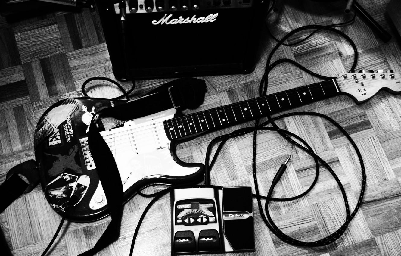 1332x850 Wallpaper style, music, photo, Wallpaper, black and white, cable, plug, tool, cord, music, Electric guitar image for desktop, section музыка