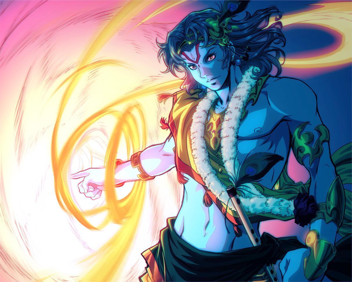 1213x974 Lord Krishna holding Sudarshana Chakra