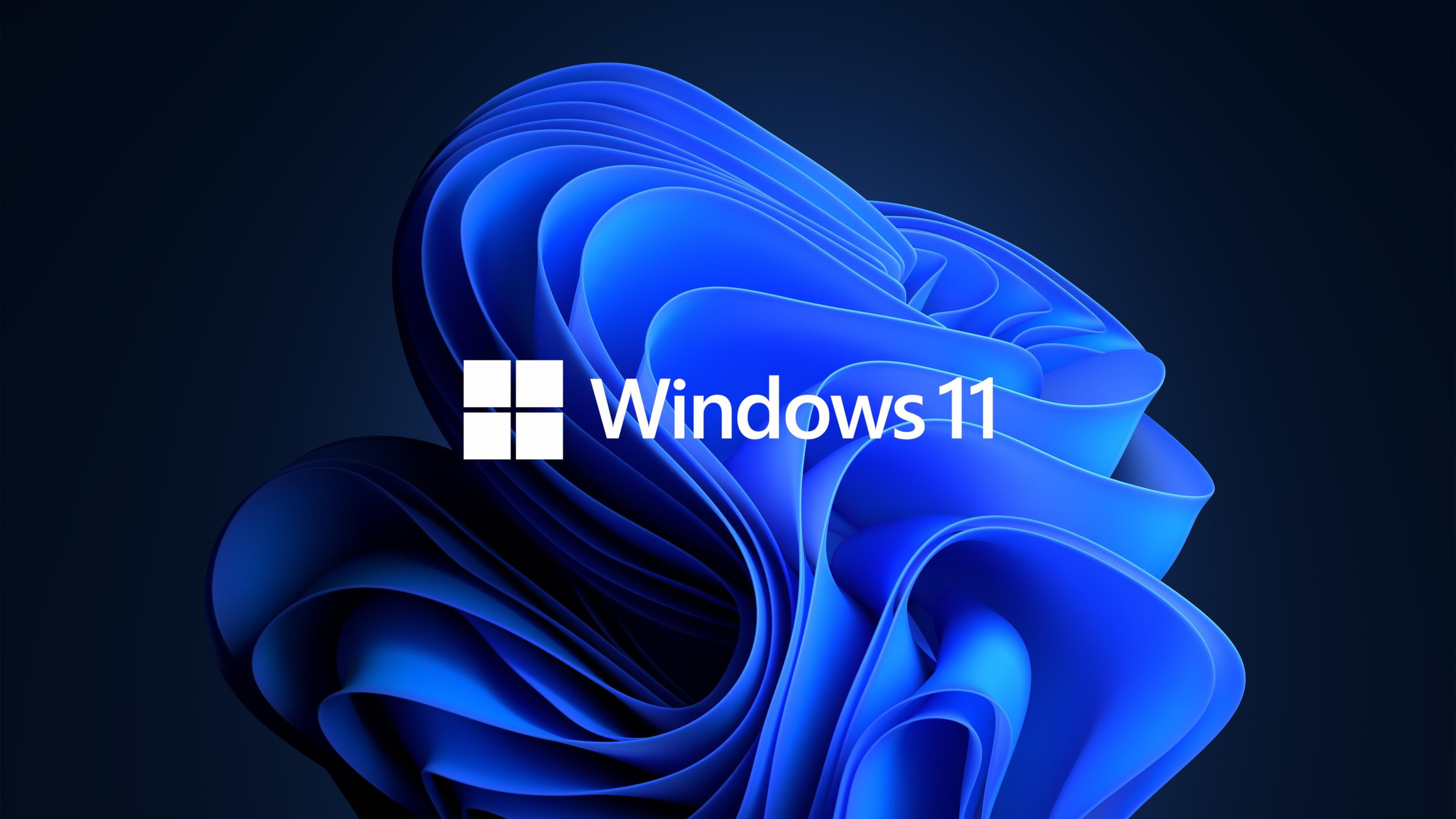 3730x2098 Windows 11 Dark Mode Wallpaper, With Logo