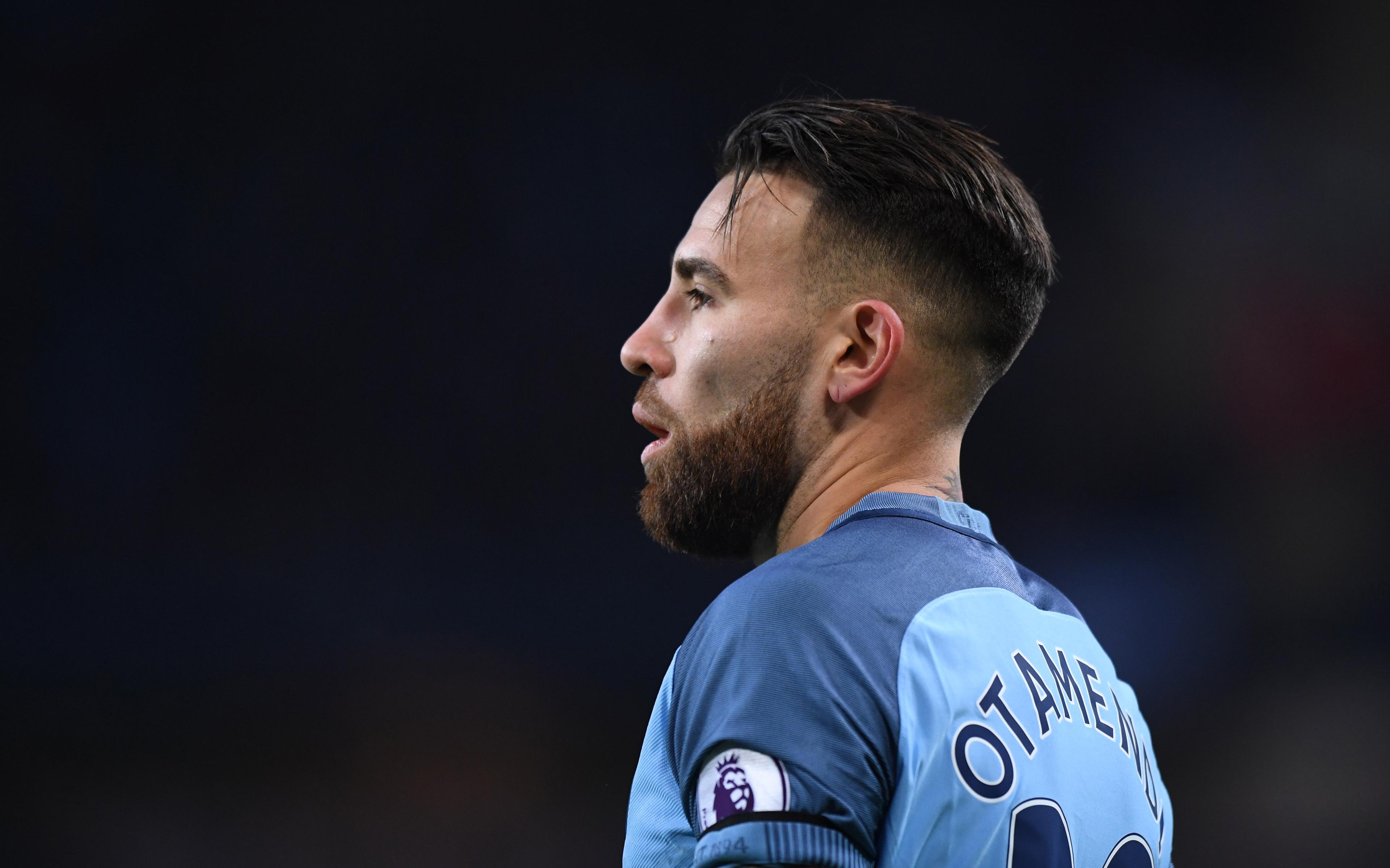 3840x2400 Download wallpaper Nicolas Otamendi, 4K, Argentinian footballer, Manchester City, Premier League, England for desktop with resolution 3840x2400. High Quality HD picture wallpaper