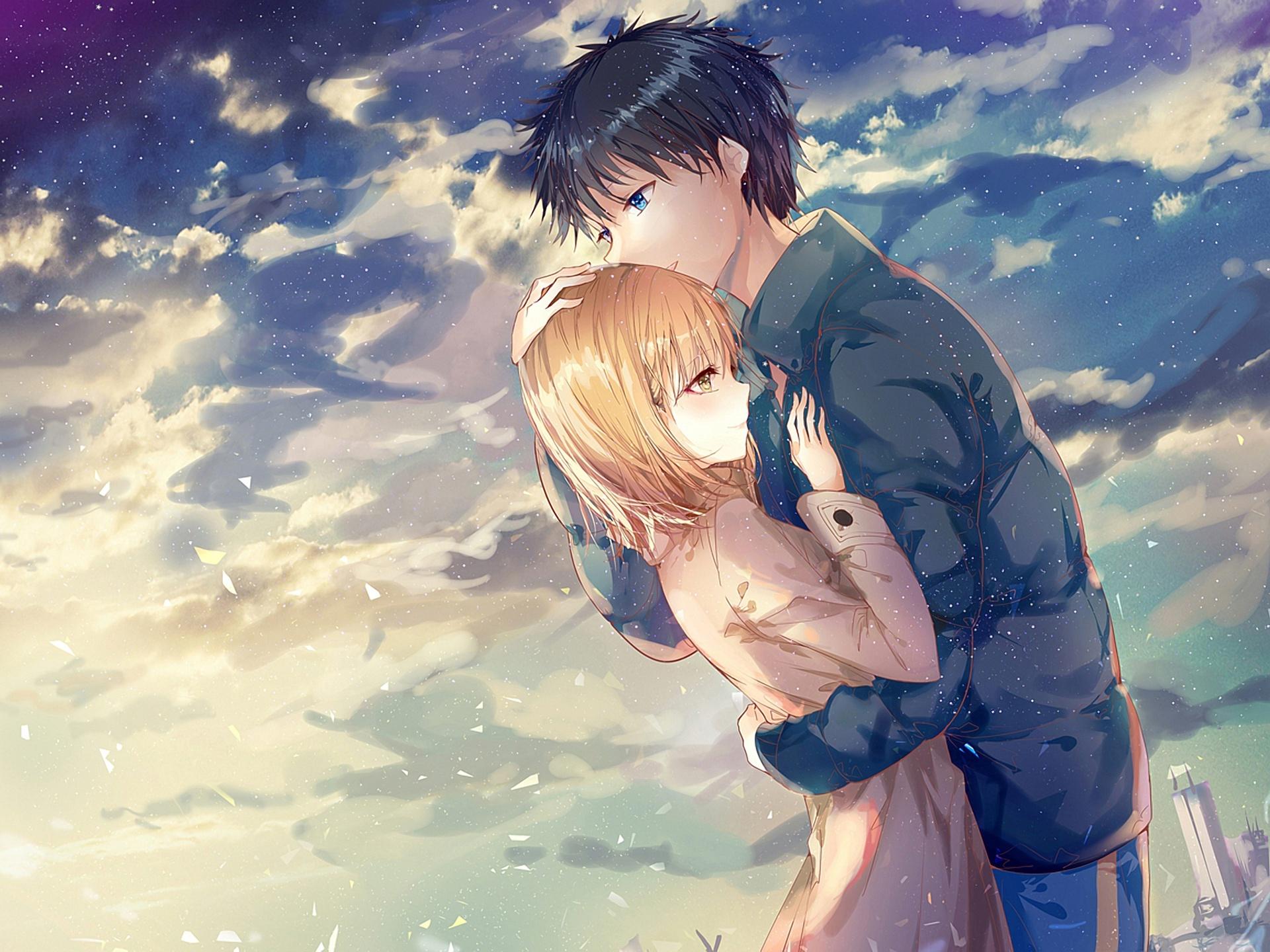 Anime couple hug crying tears Anime HD wallpaper  Peakpx